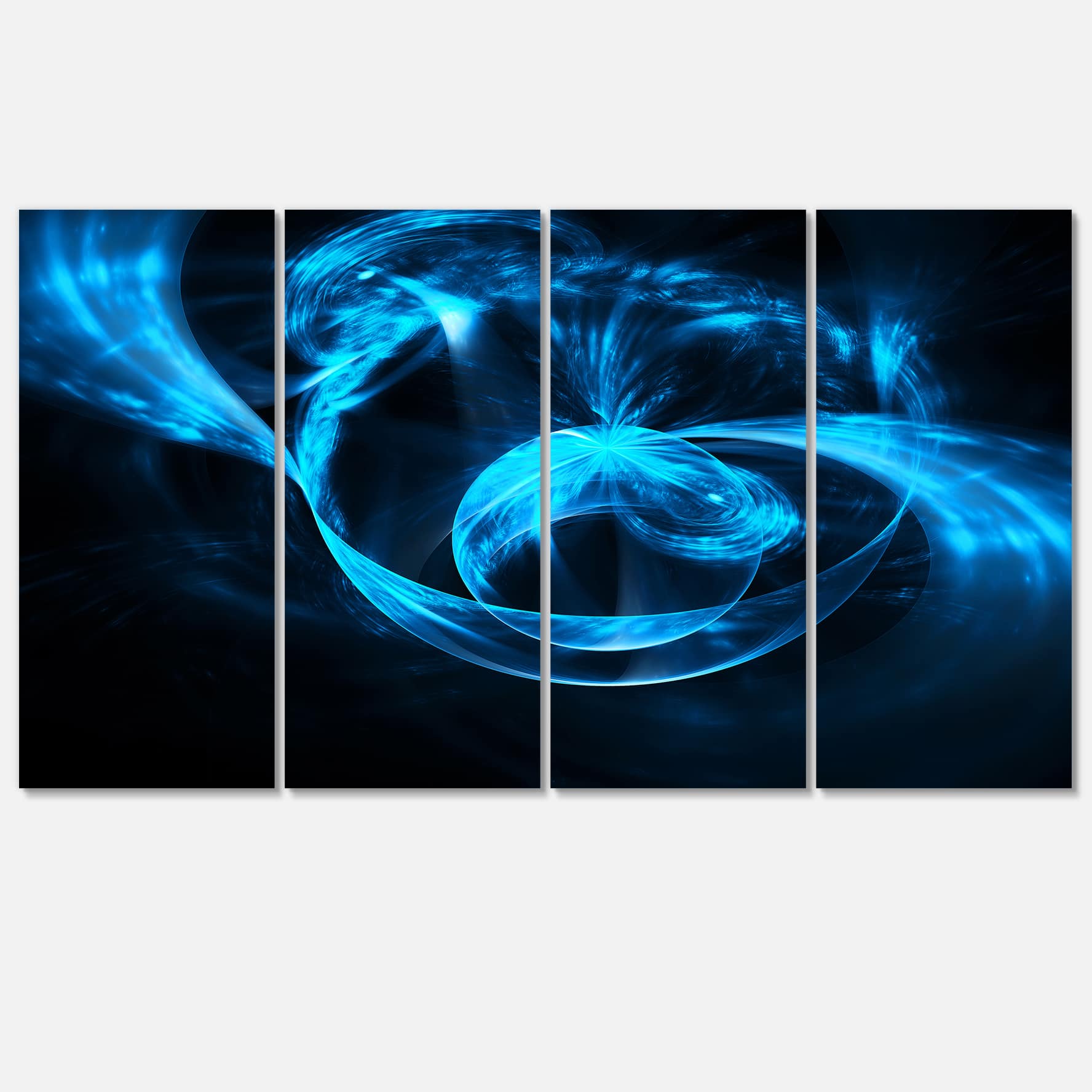 Designart - Fractal 3D Circled Blue Waves