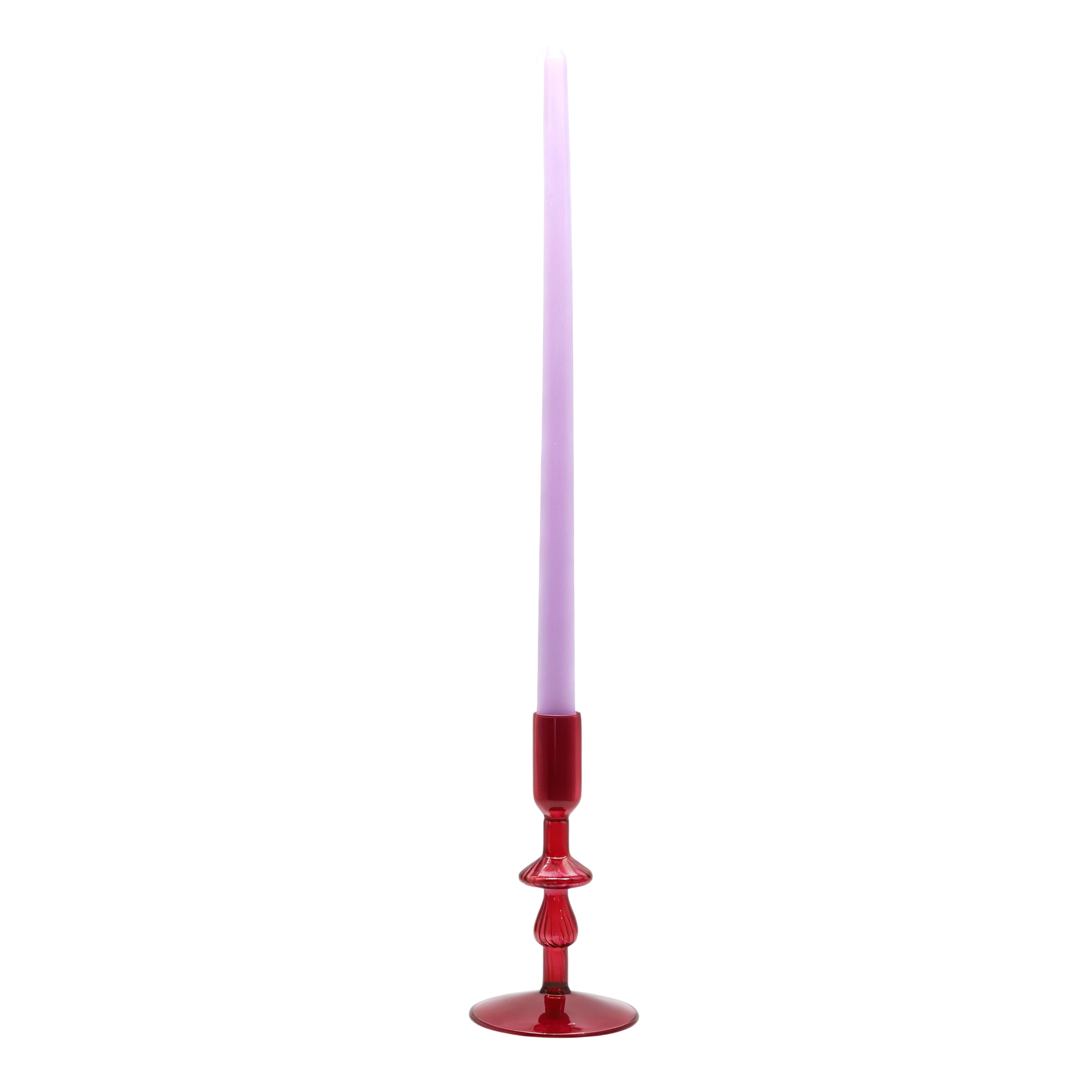 6.25" Burgundy Mushroom Glass Taper Candle Holder by Ashland®