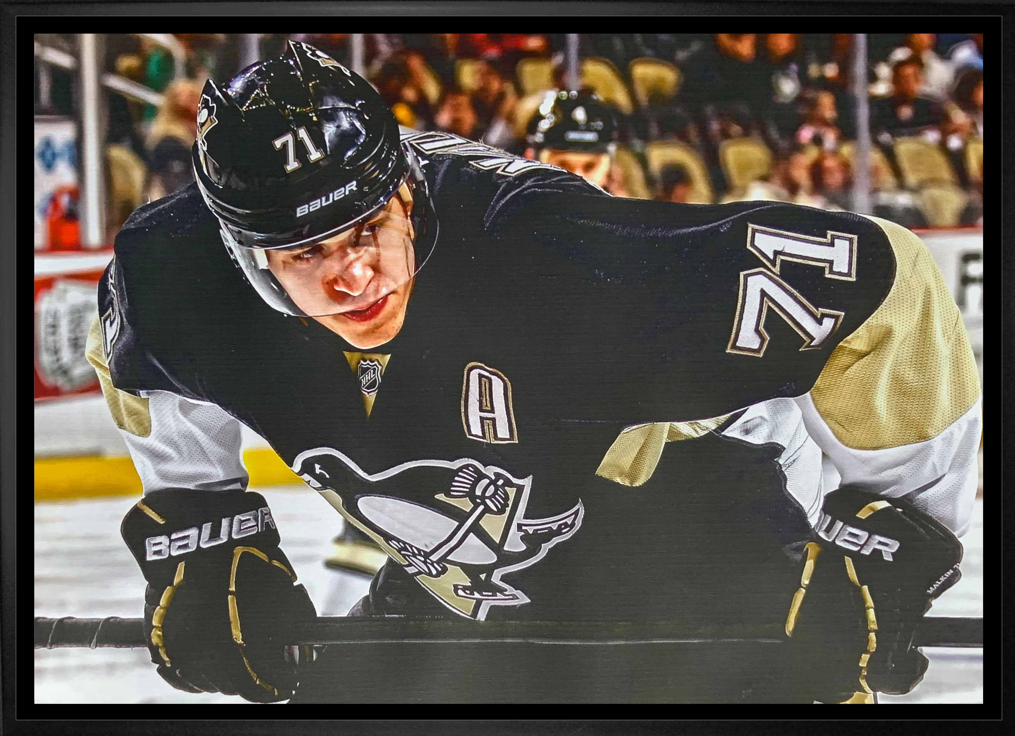 Evgeni Malkin Pittsburgh Penguins Framed 20" x 29" Faceoff Canvas 31.5" x 22.5"