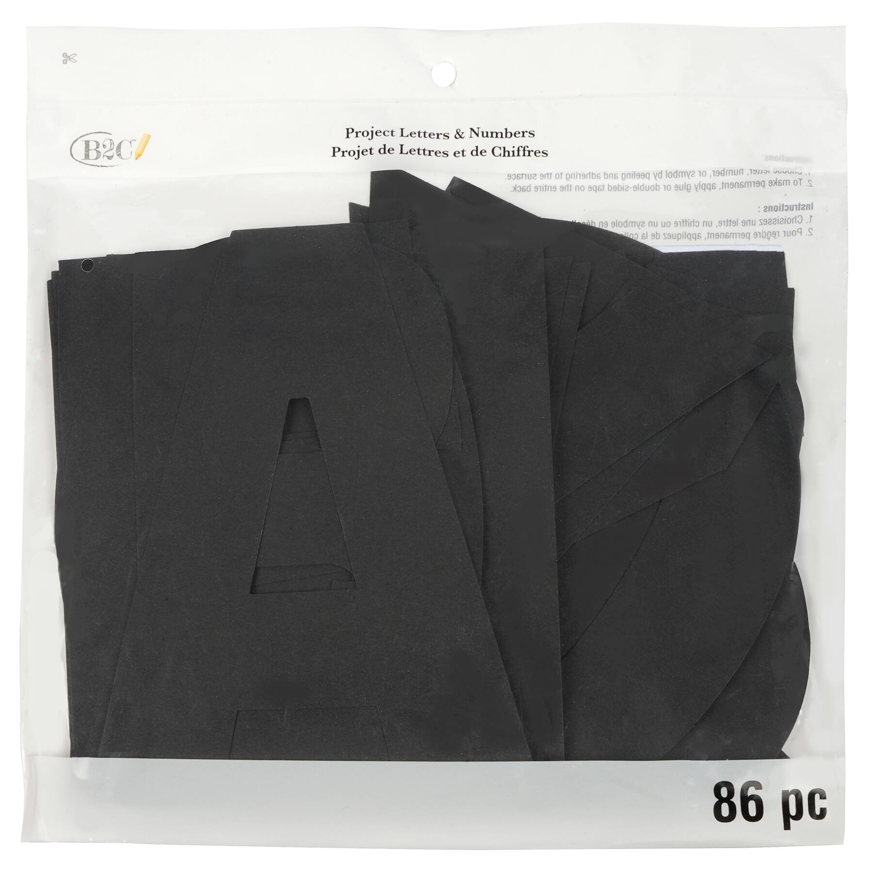 6 Packs: 86 ct. (516 total) 7" Black Project Letters, Numbers & Characters by B2C™
