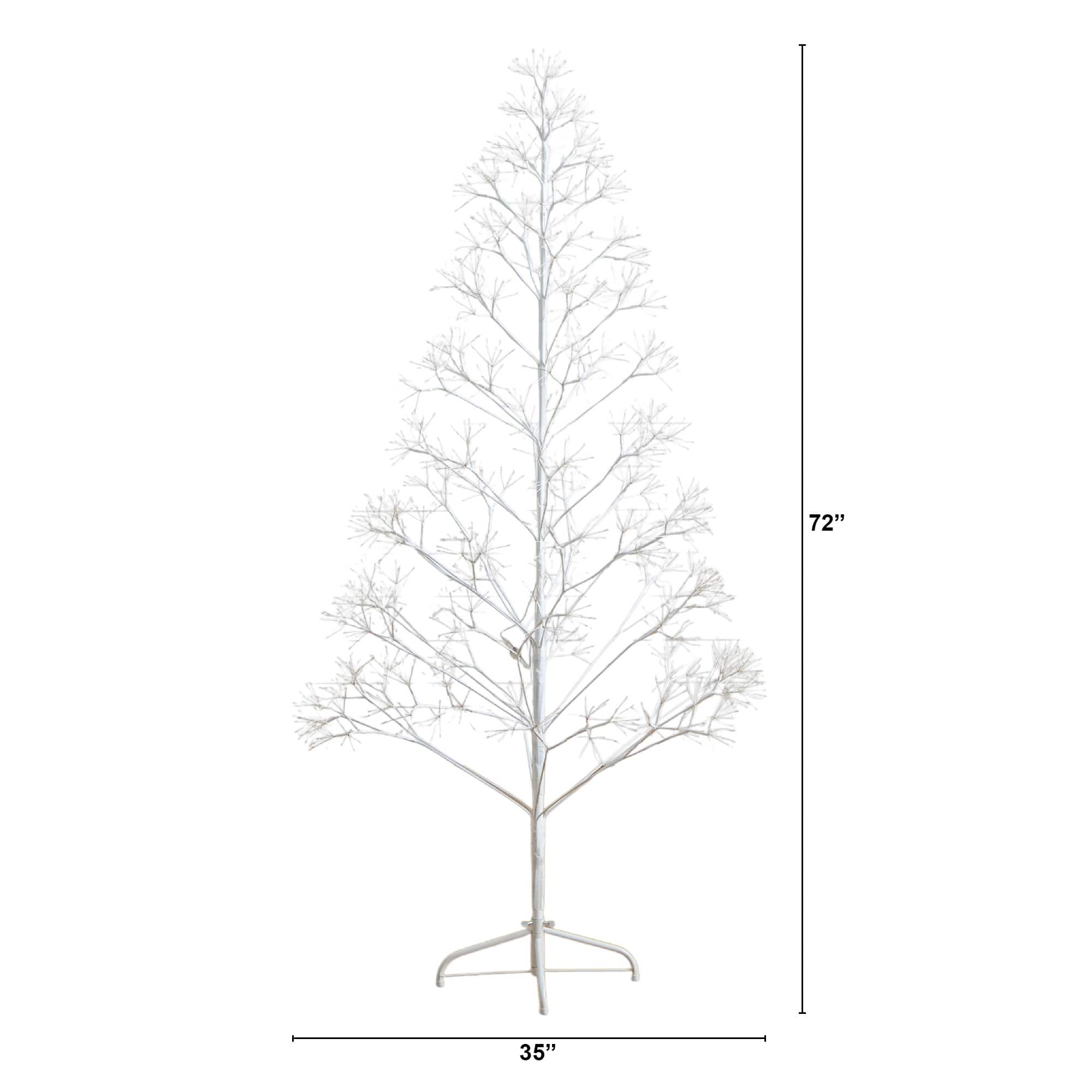 6ft. Pre-Lit Artificial White Starburst Tree, Fairy Warm White LED Lights