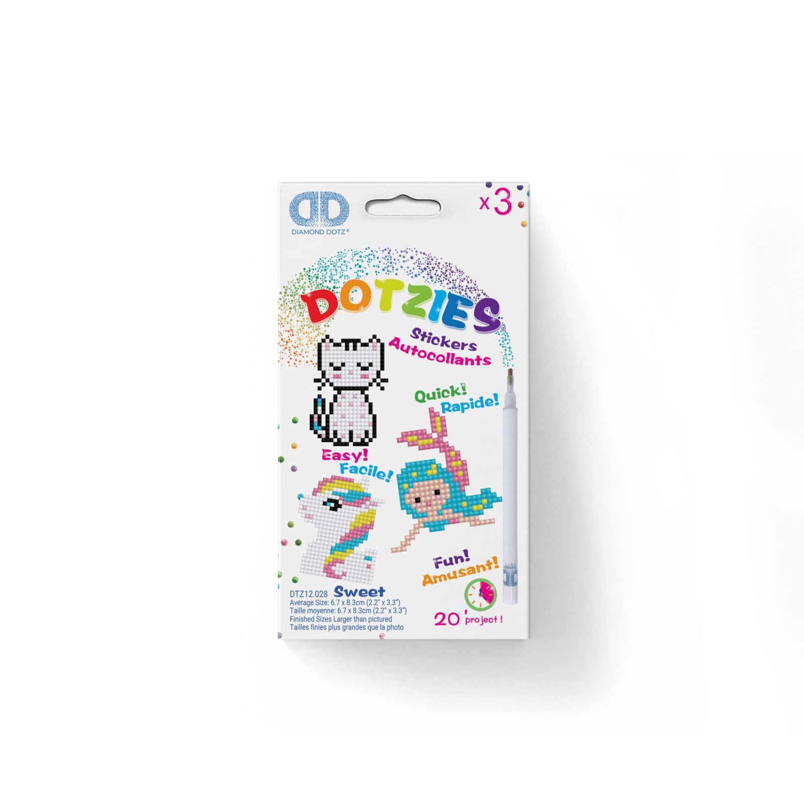 Diamond Dotz® Dotzies® Kitten, Mermaid & Pony Stickers Diamond Painting Artwork Kit