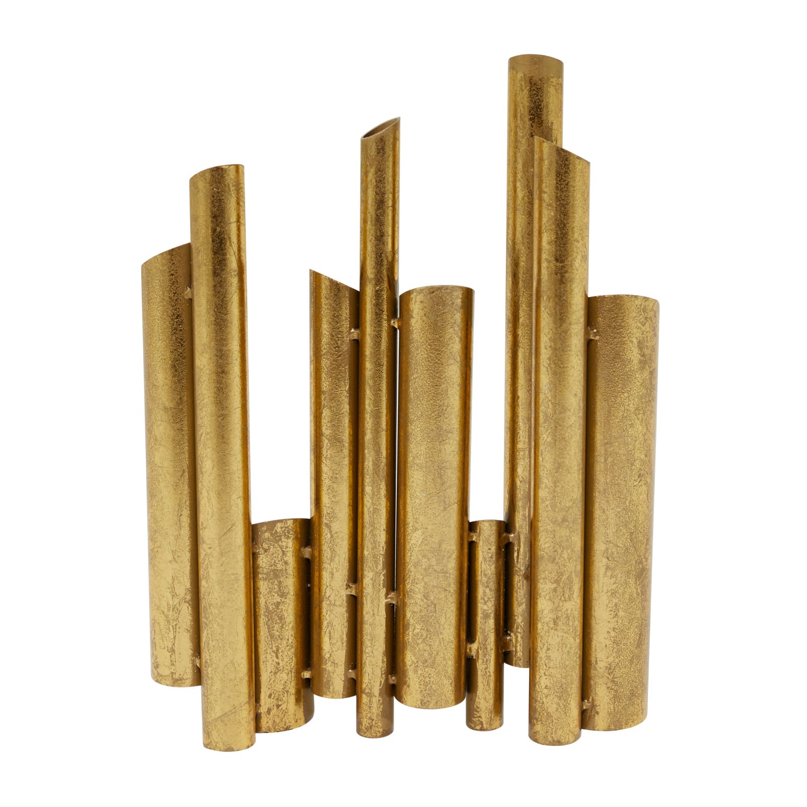 CosmoLiving by Cosmopolitan Gold Metal Organ Pipe Vase 11" x 3" x 14"