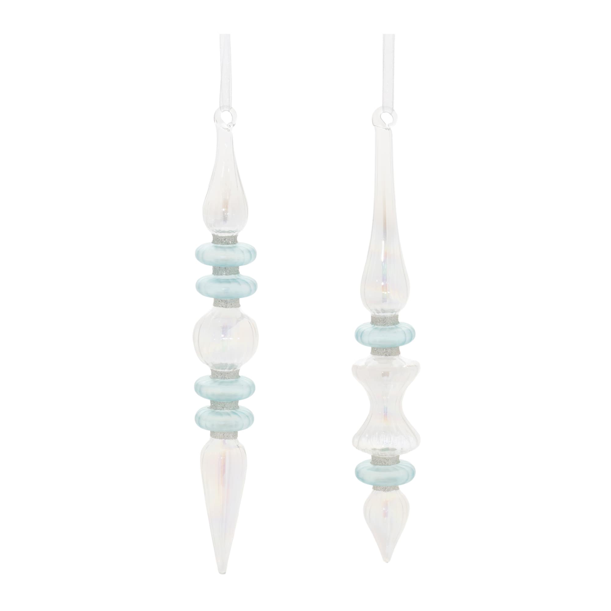 Iridescent Finial Drop Ornament Set