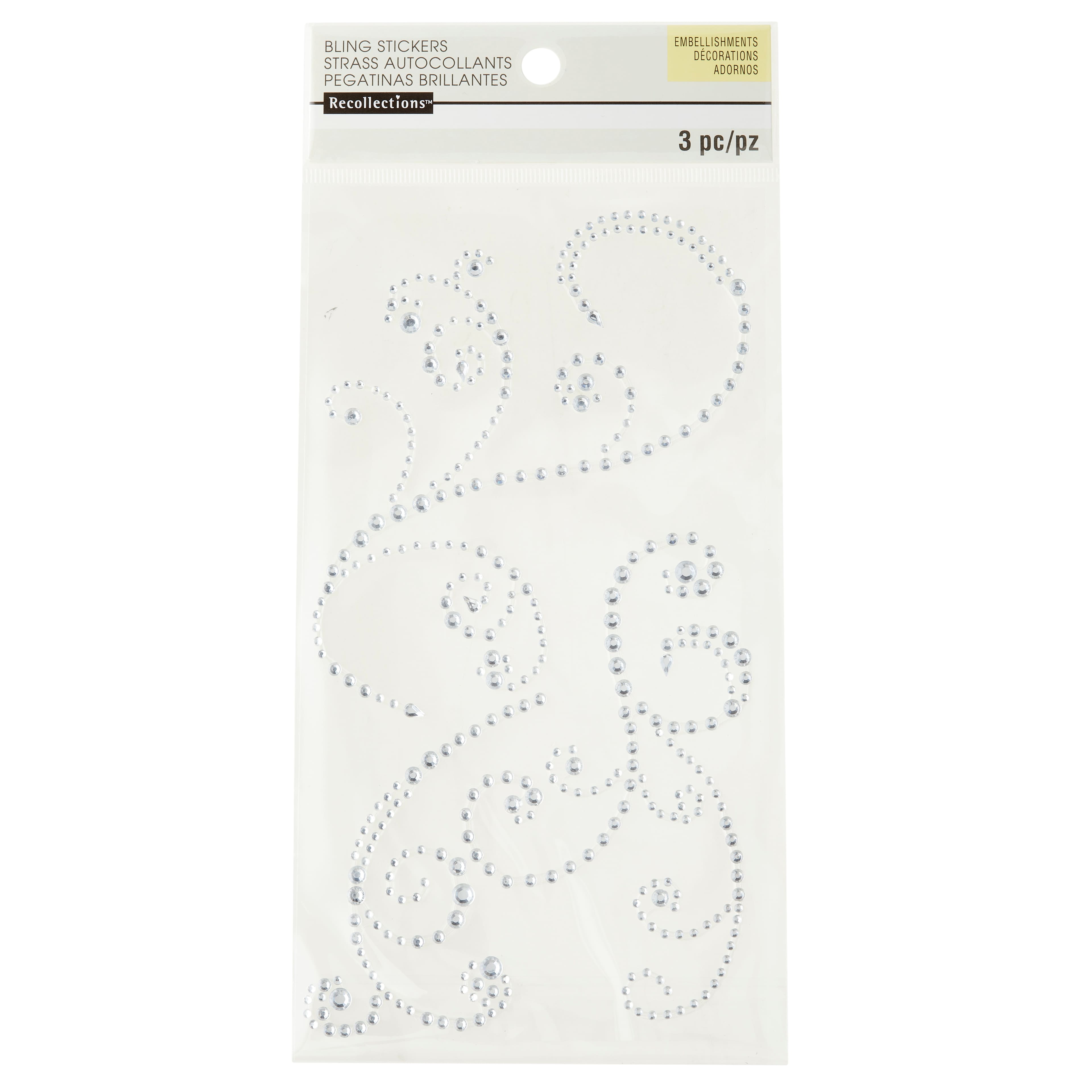 12 Packs: 3 ct. (36 total) Large Clear Flourish Adhesive Rhinestones by Recollections™