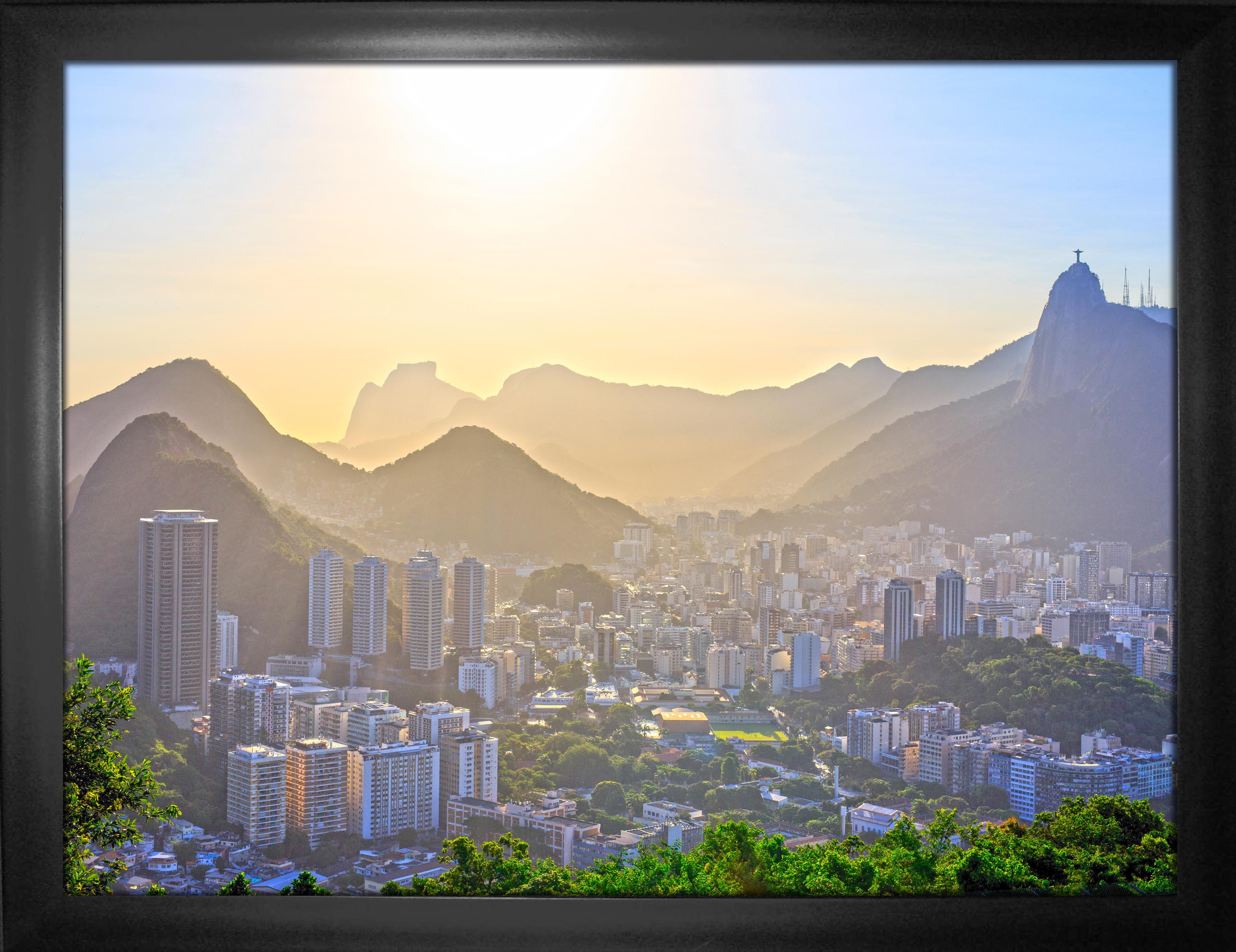 Rio De Janeiro, Brazil 24" x 32" Framed Canvas Cityscape 35.5" x 27.5"