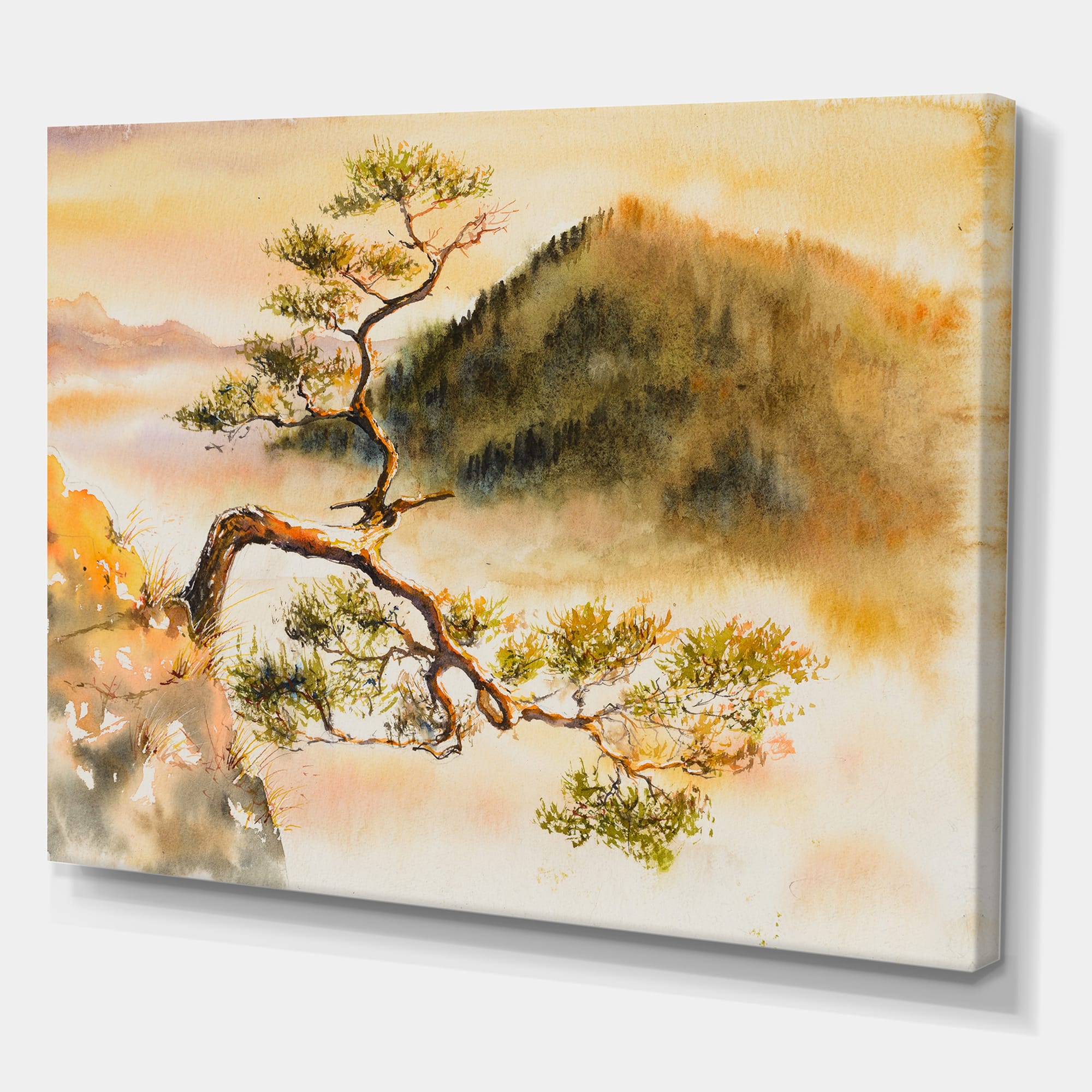 Designart - Curved Pine Tree On The Top of Sokolica Peak