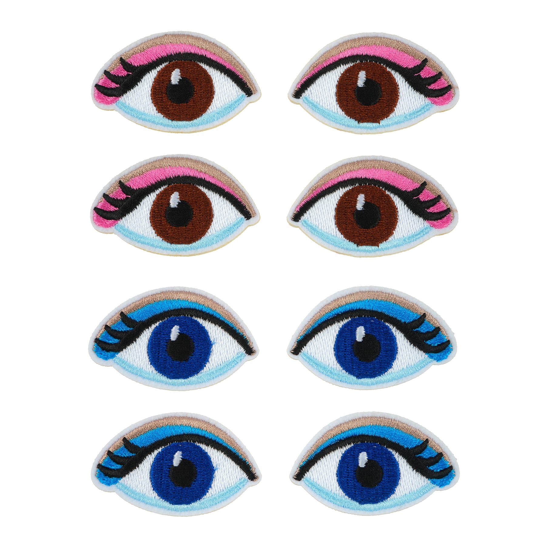 Blue & Brown Iron-On Embroidered Eye Patches, 8ct. by Loops & Threads®