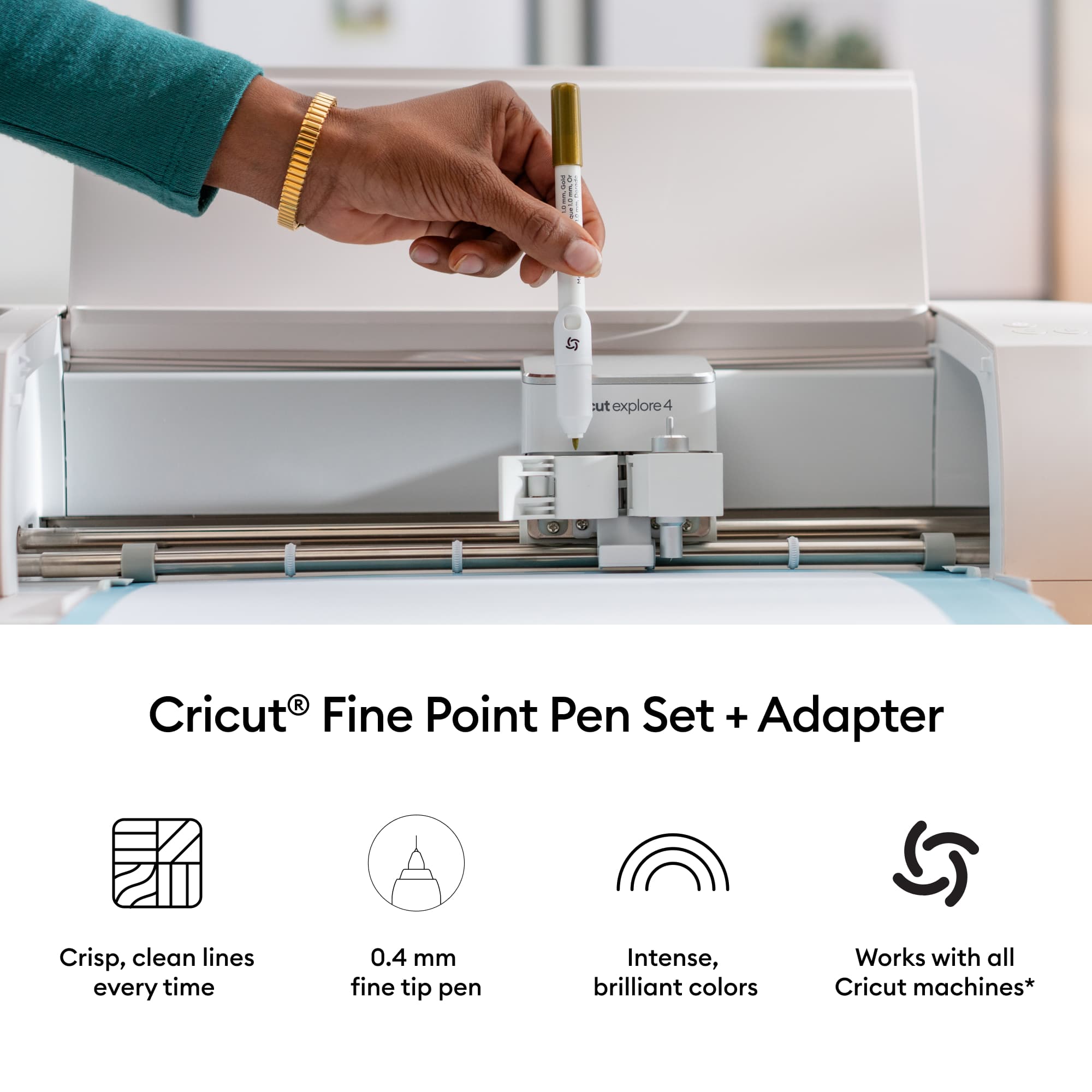 Cricut® 0.4mm Fine Point Pens Ultimate Sampler Set + Adapter