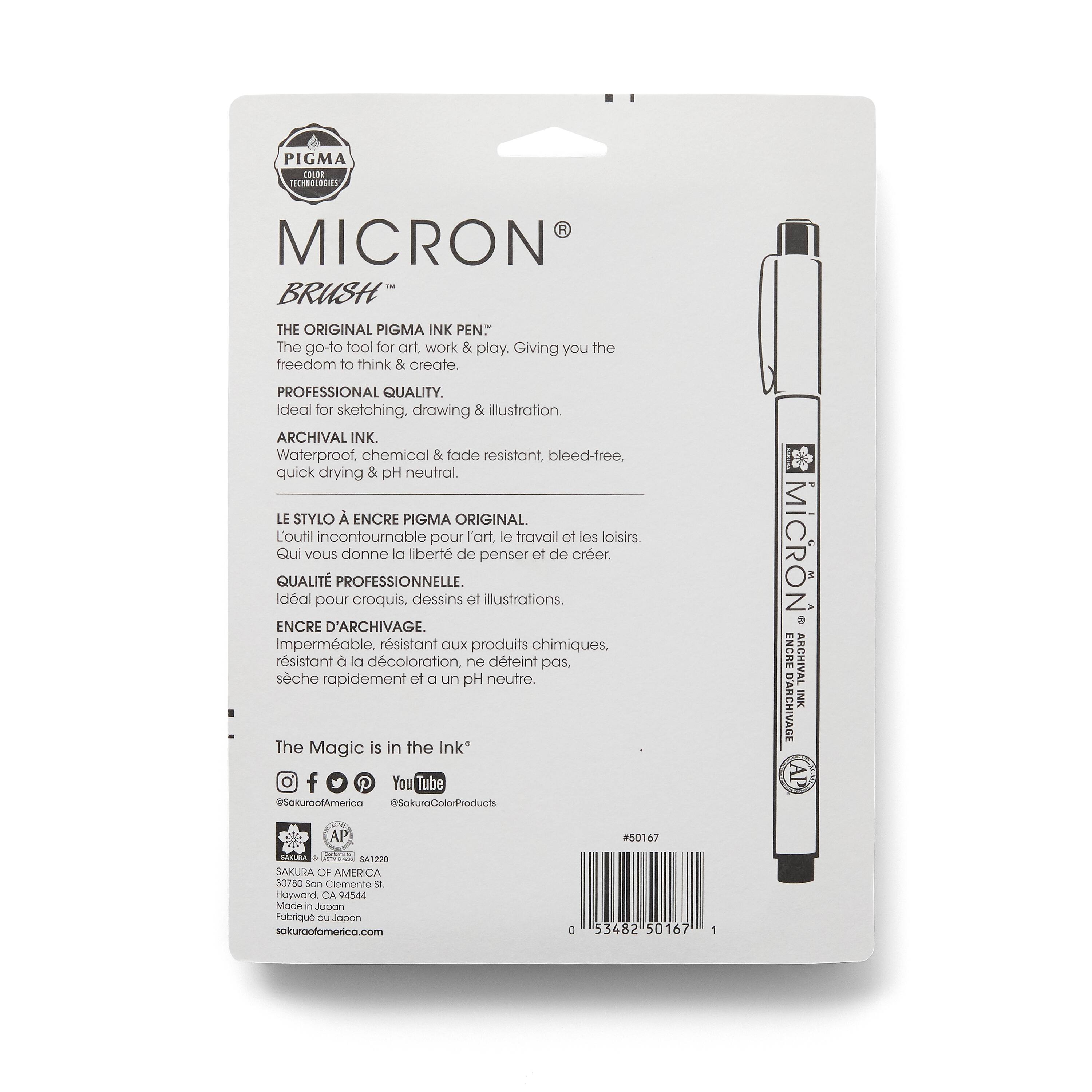 Micron® Brush™ Gray Pen Set