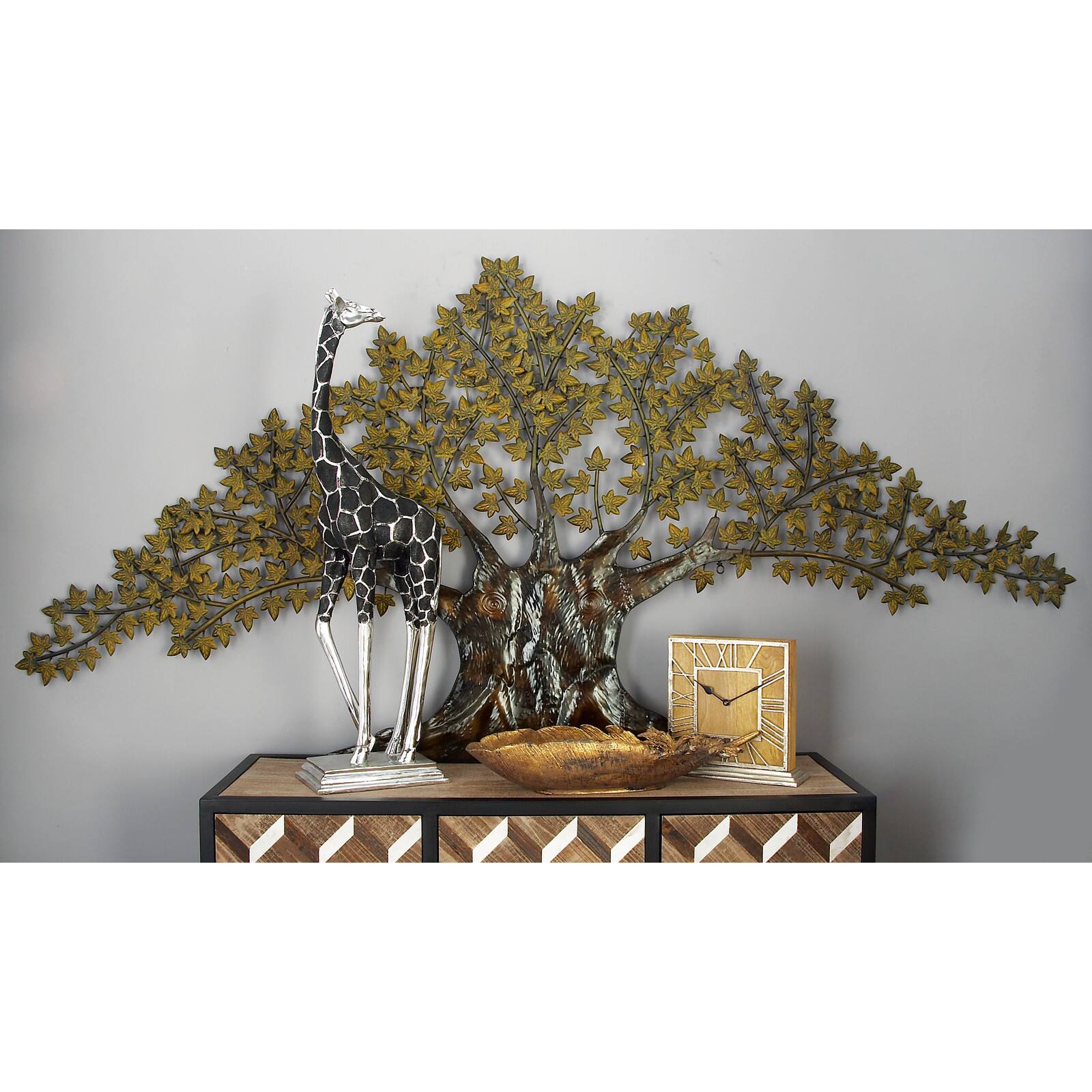 Brown Iron Traditional Wall Decor, 41" x 0" x 93"