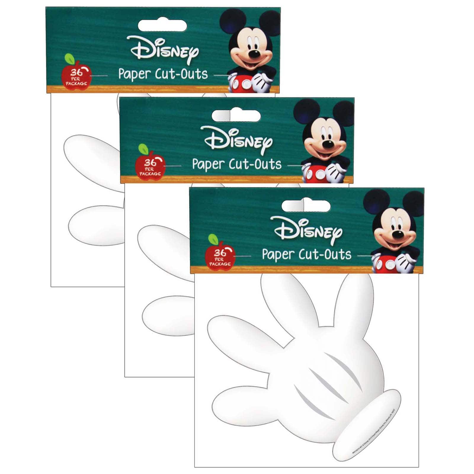 Eureka® Mickey Mouse Clubhouse® Hand Paper Cut-Outs, 3 Packs of 36