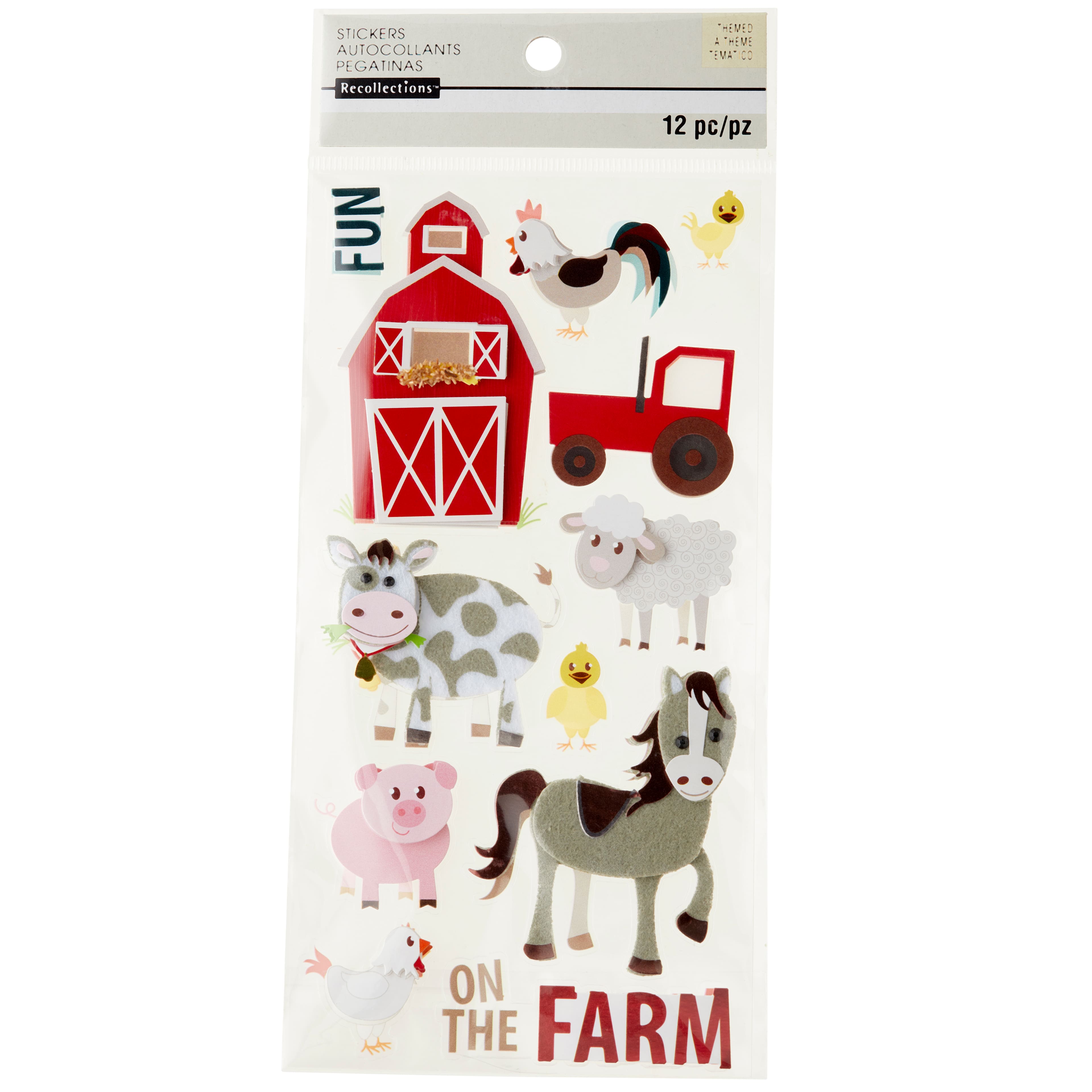 12 Pack: Fun on the Farm Dimensional Stickers by Recollections™