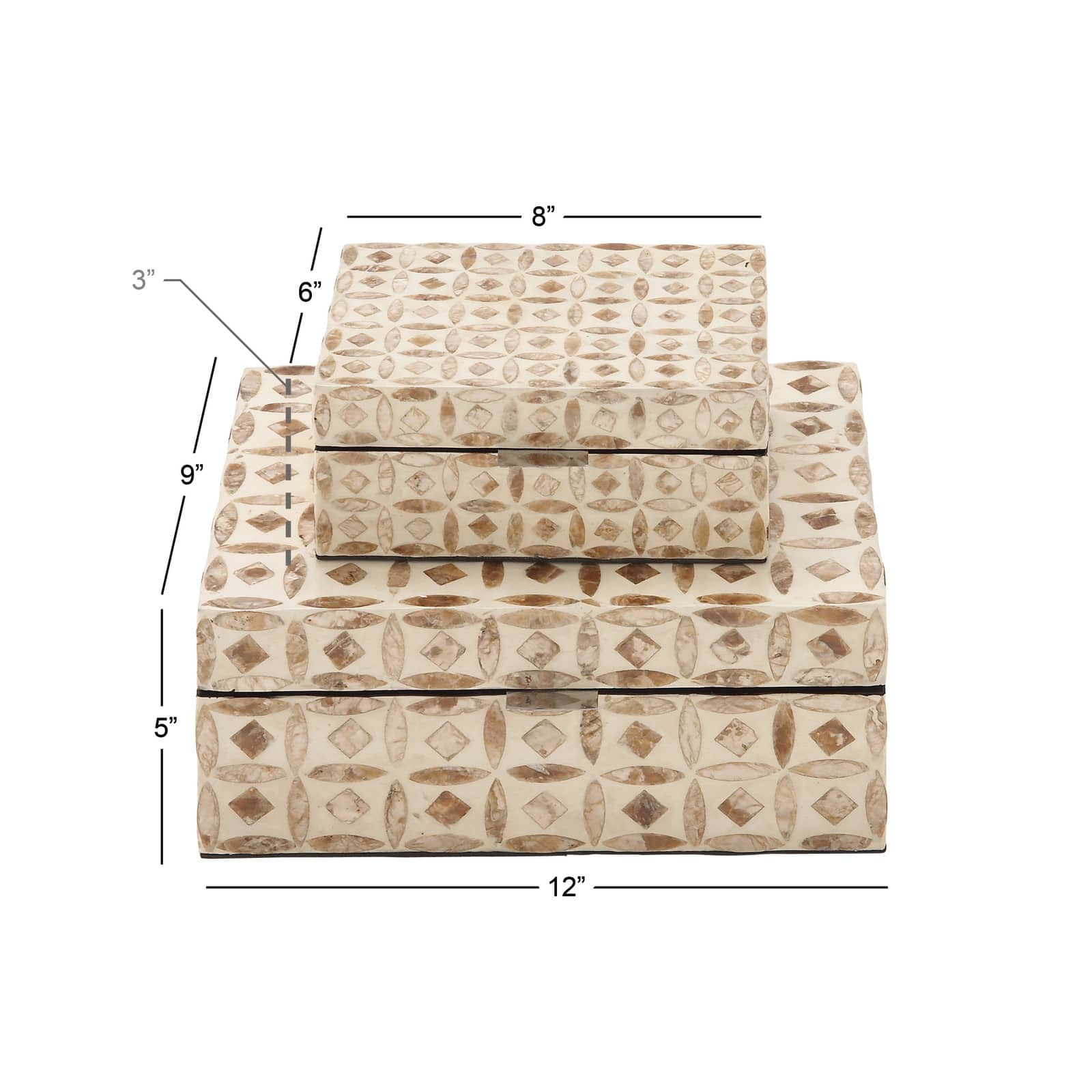 Beige Mother of Pearl Coastal Box Set