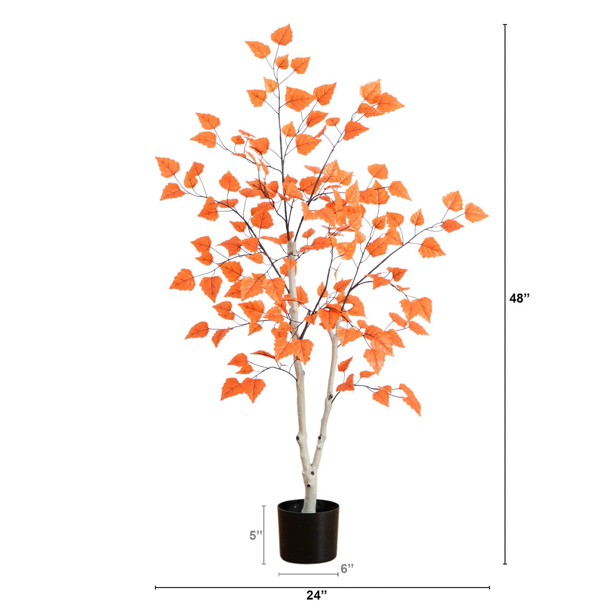 4ft. Autumn Paper Birch Artificial Fall Tree