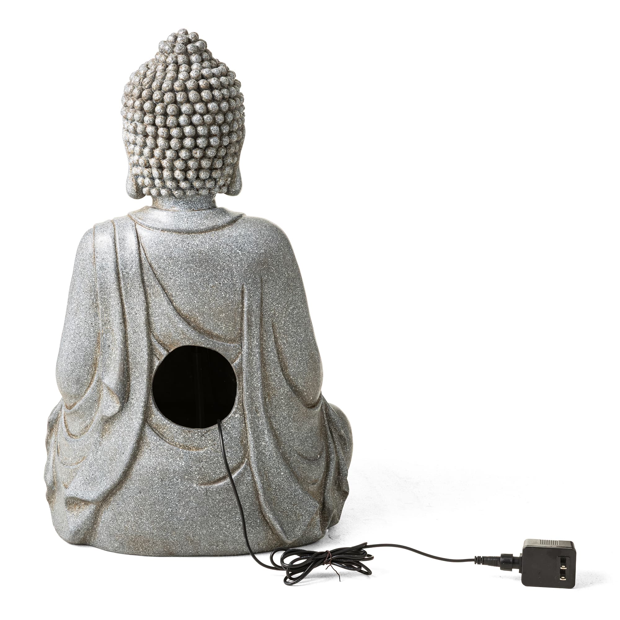 Glitzhome® Zen-Style LED Meditating Buddha Outdoor Fountain