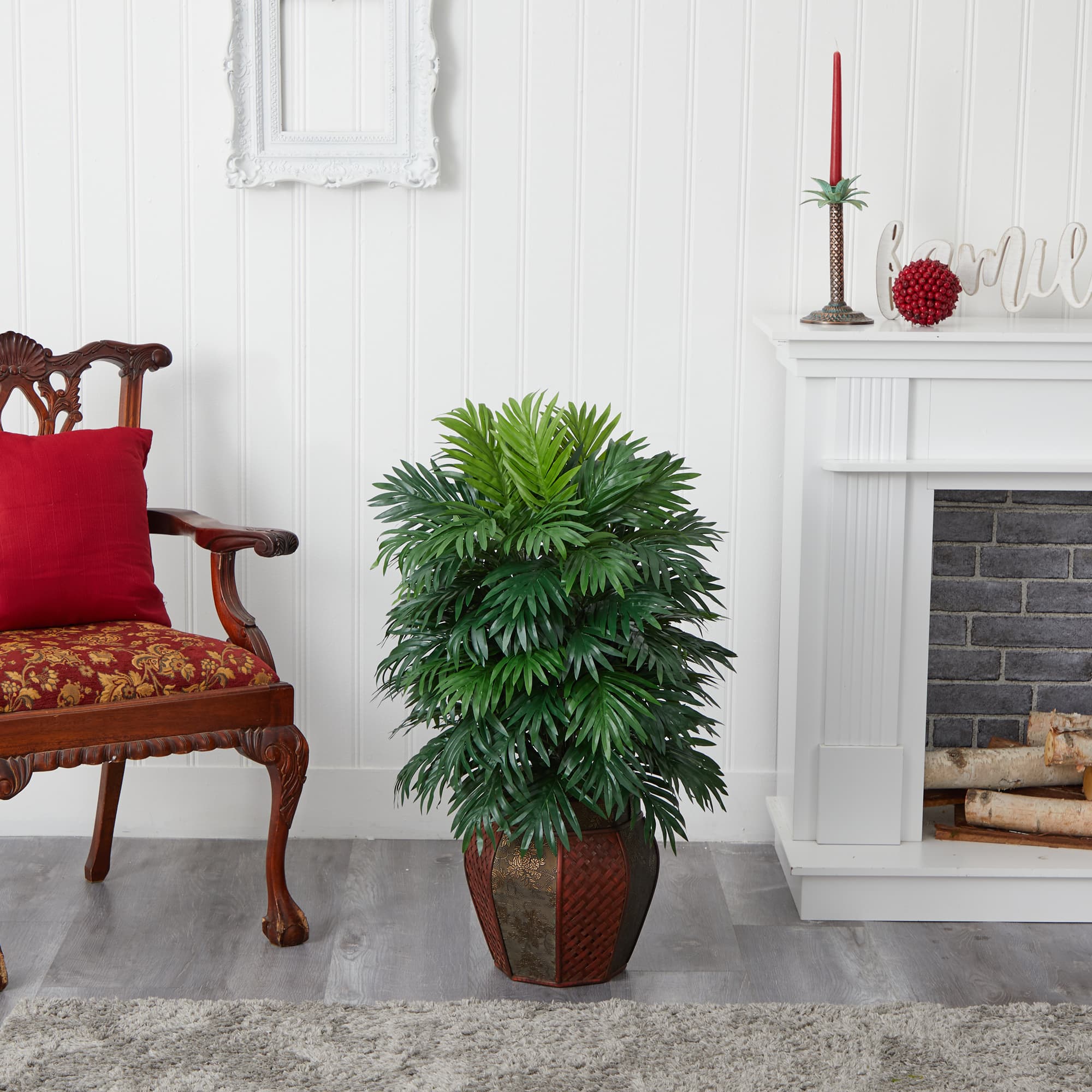 38" Artificial Areca Palm Plant with Vase