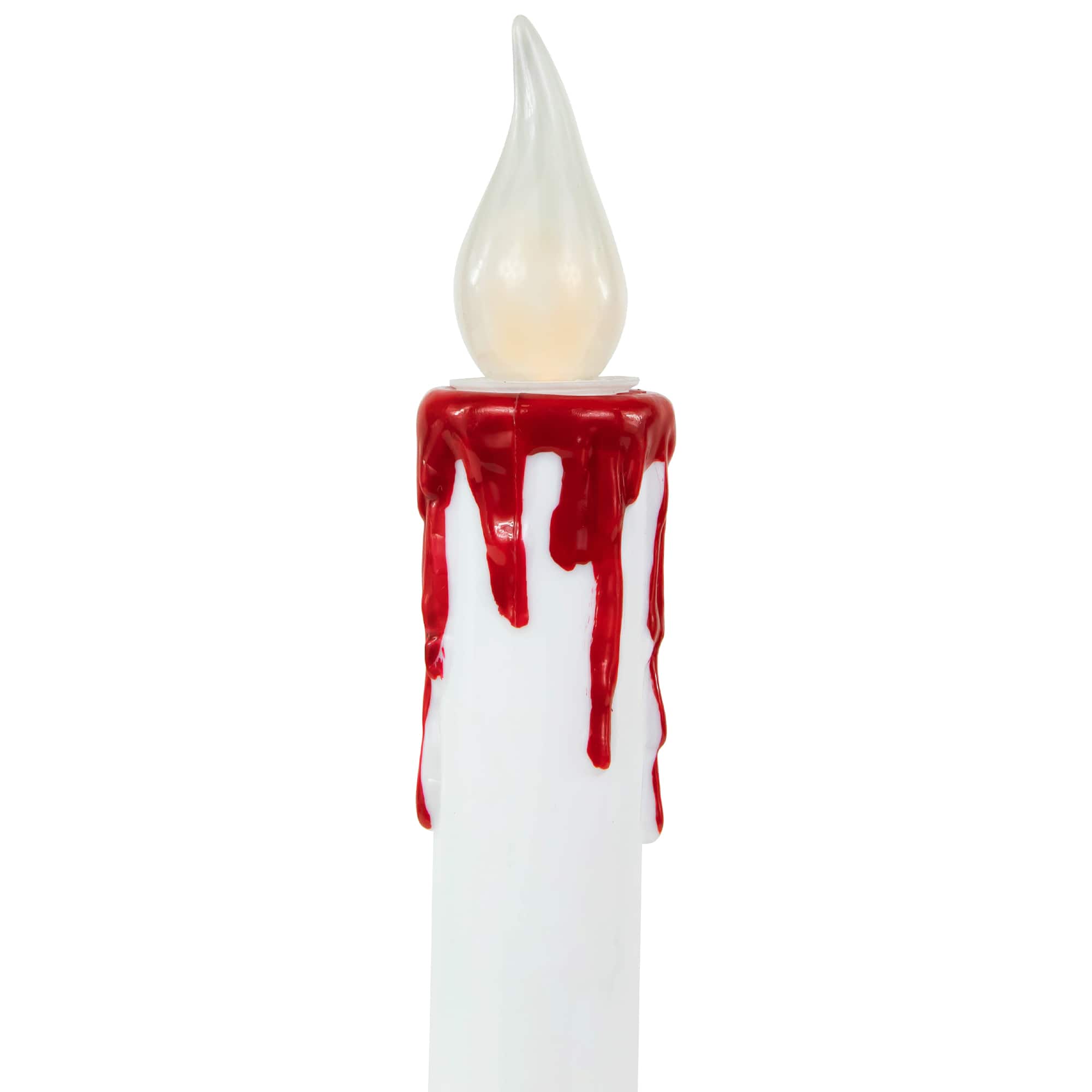 9" Pre-Lit LED White & Red Halloween Candles, 2ct.