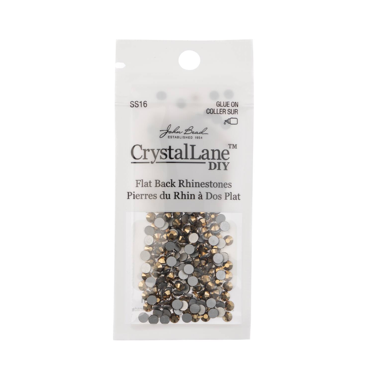 John Bead Crystal Lane SS16 Metallic Glass Round Flatback Rhinestones