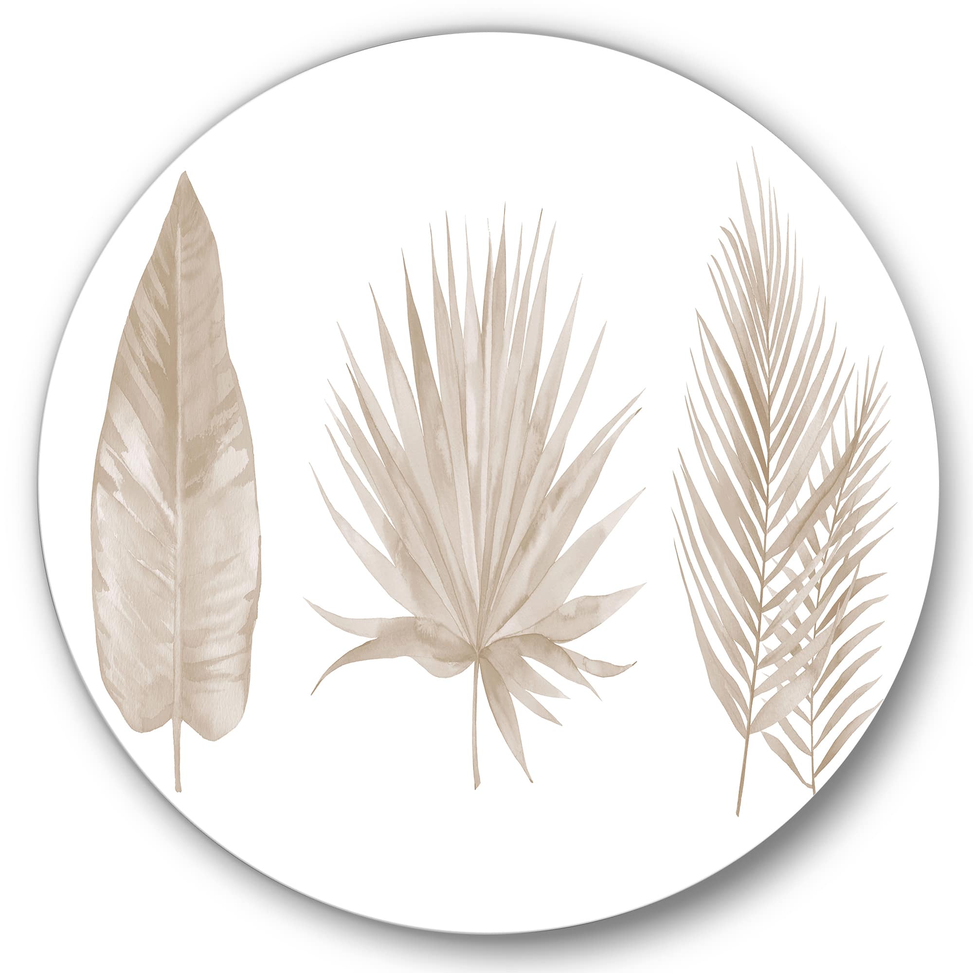 Designart - Tropical Beiges Leaves