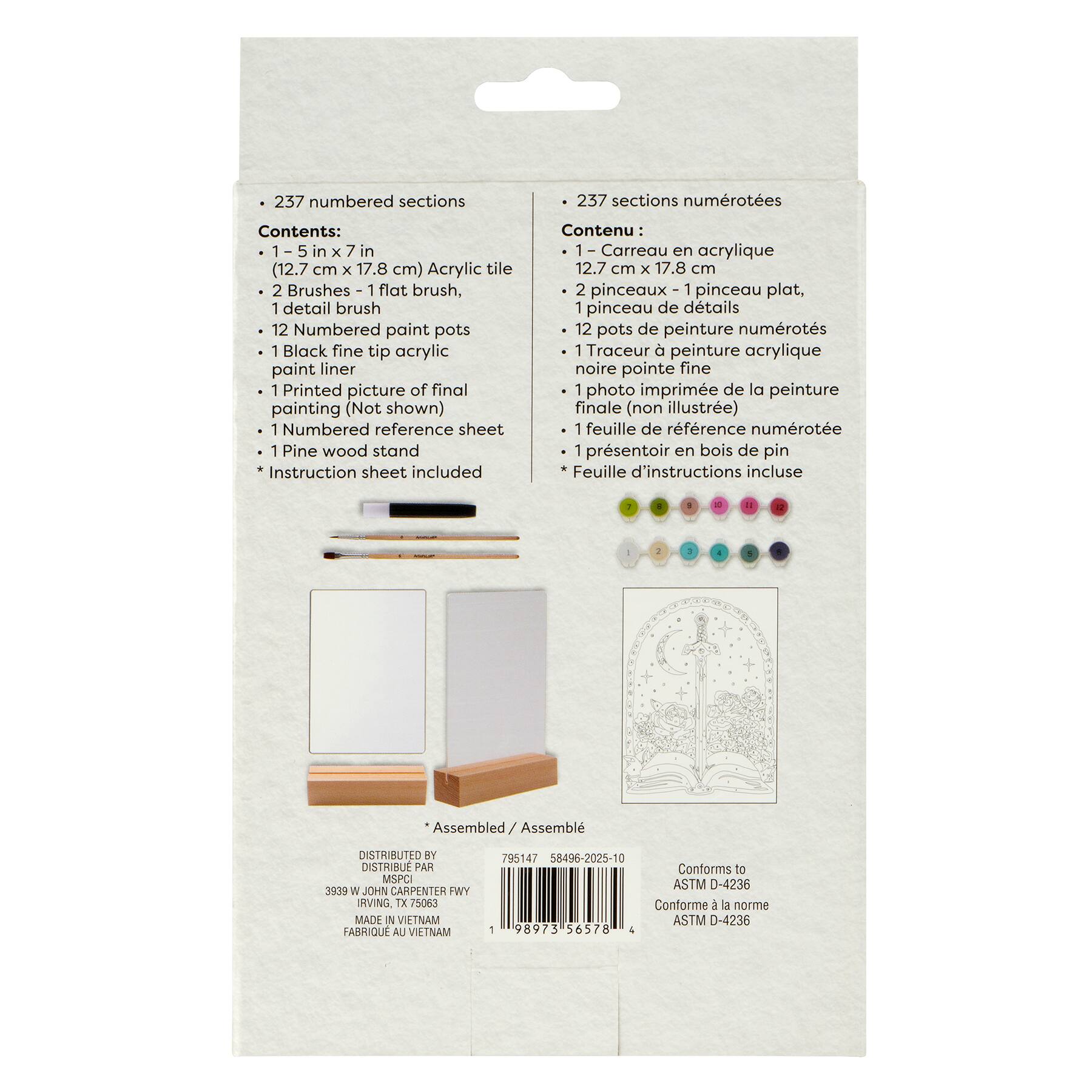Sword & Book Paint-by-Number Acrylic Surface Kit by Artist's Loft®