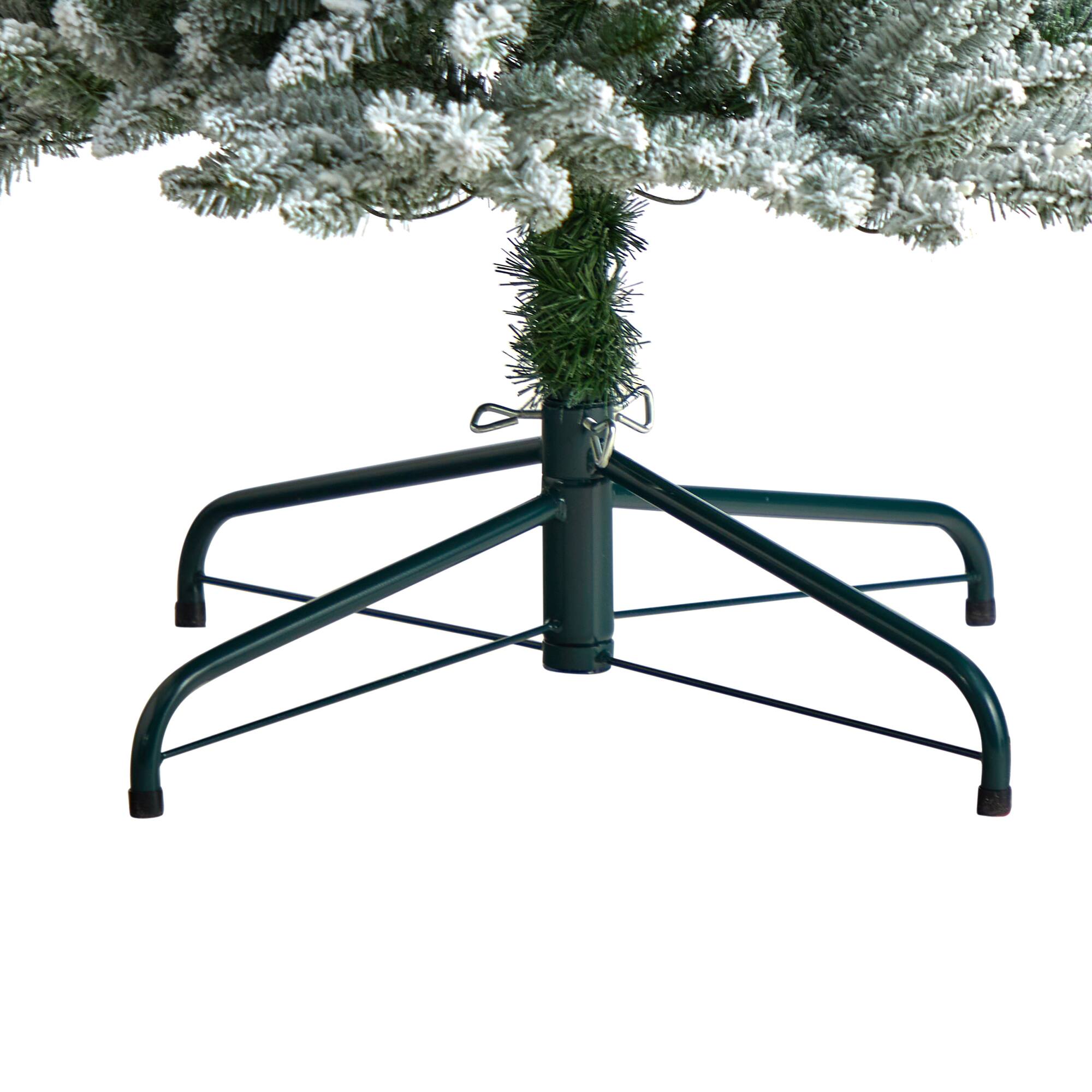 10ft. Pre-Lit Flocked Pencil Artificial Christmas Tree, Clear Lights