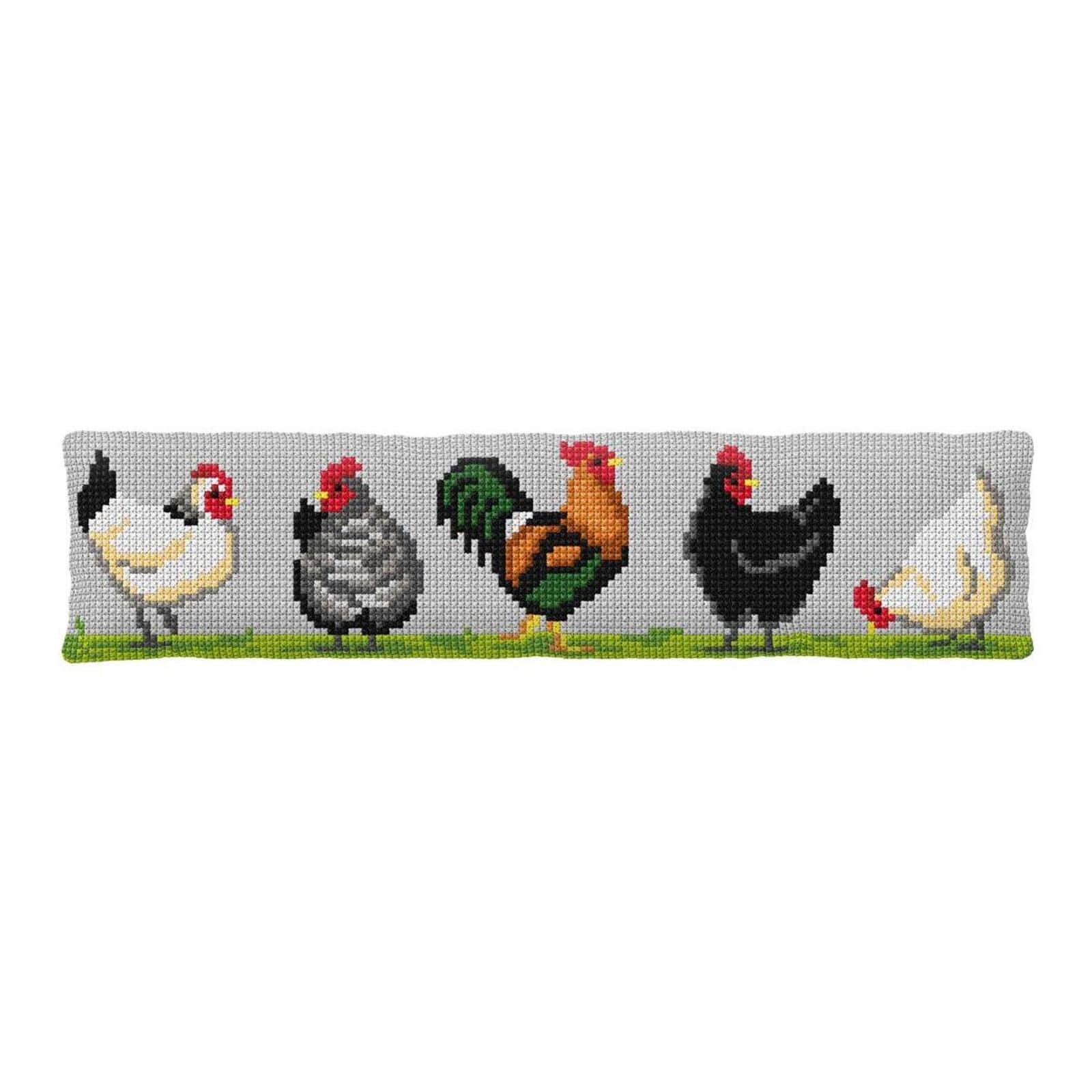 Orchidea Poultry Cushion Cross Stitch Kit