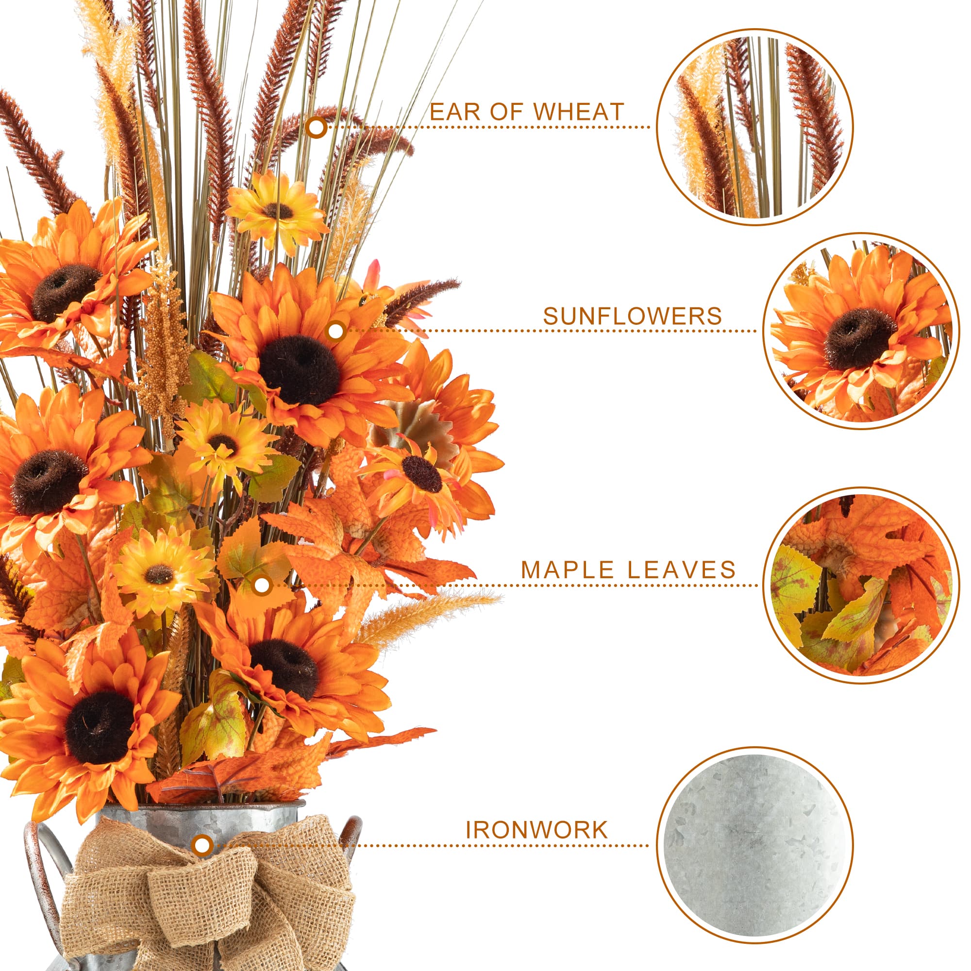 Glitzhome® 39.75" Fall Sunflower Leaf Potted Tree