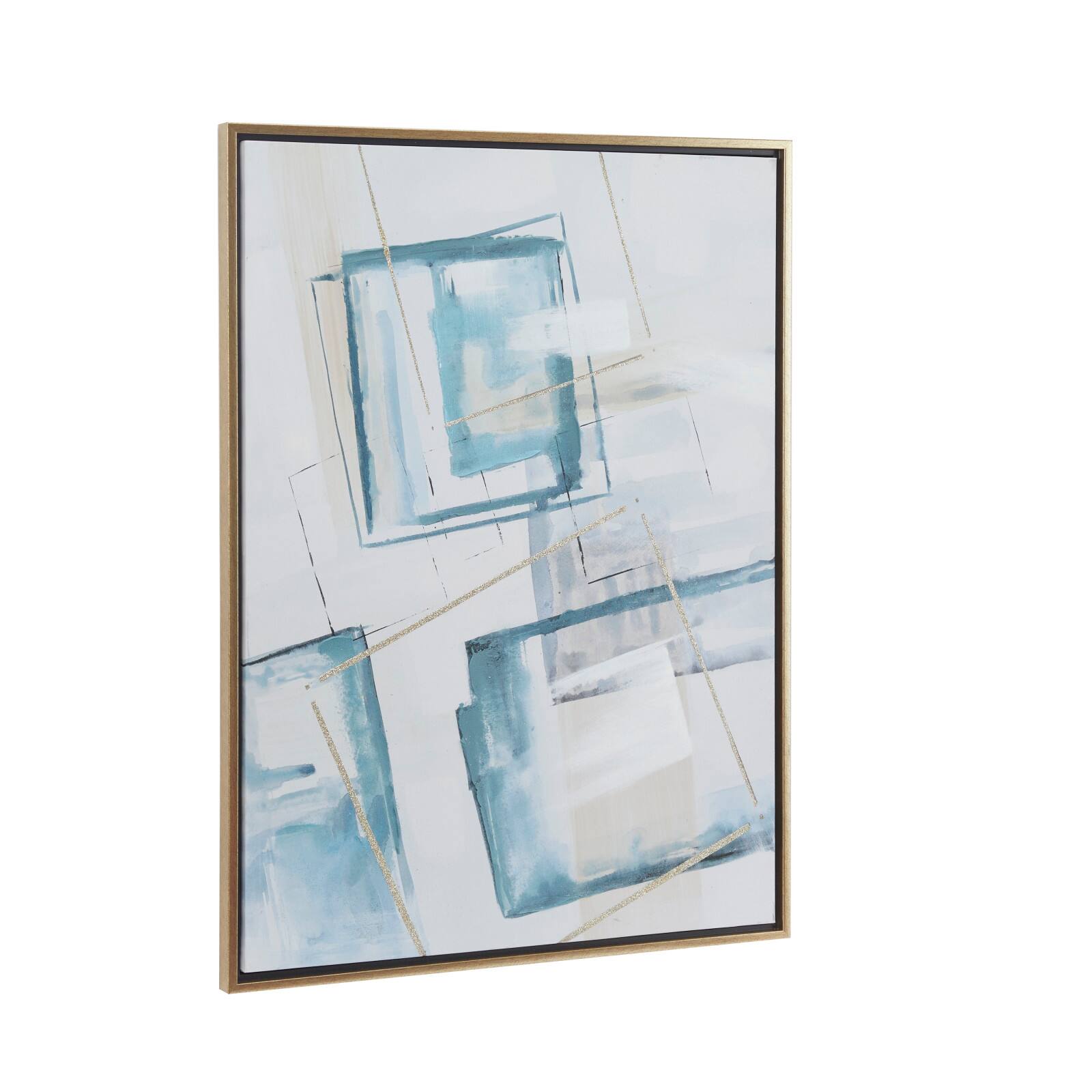 White Wood Modern Framed Wall Art 39" x 30" x 1"
