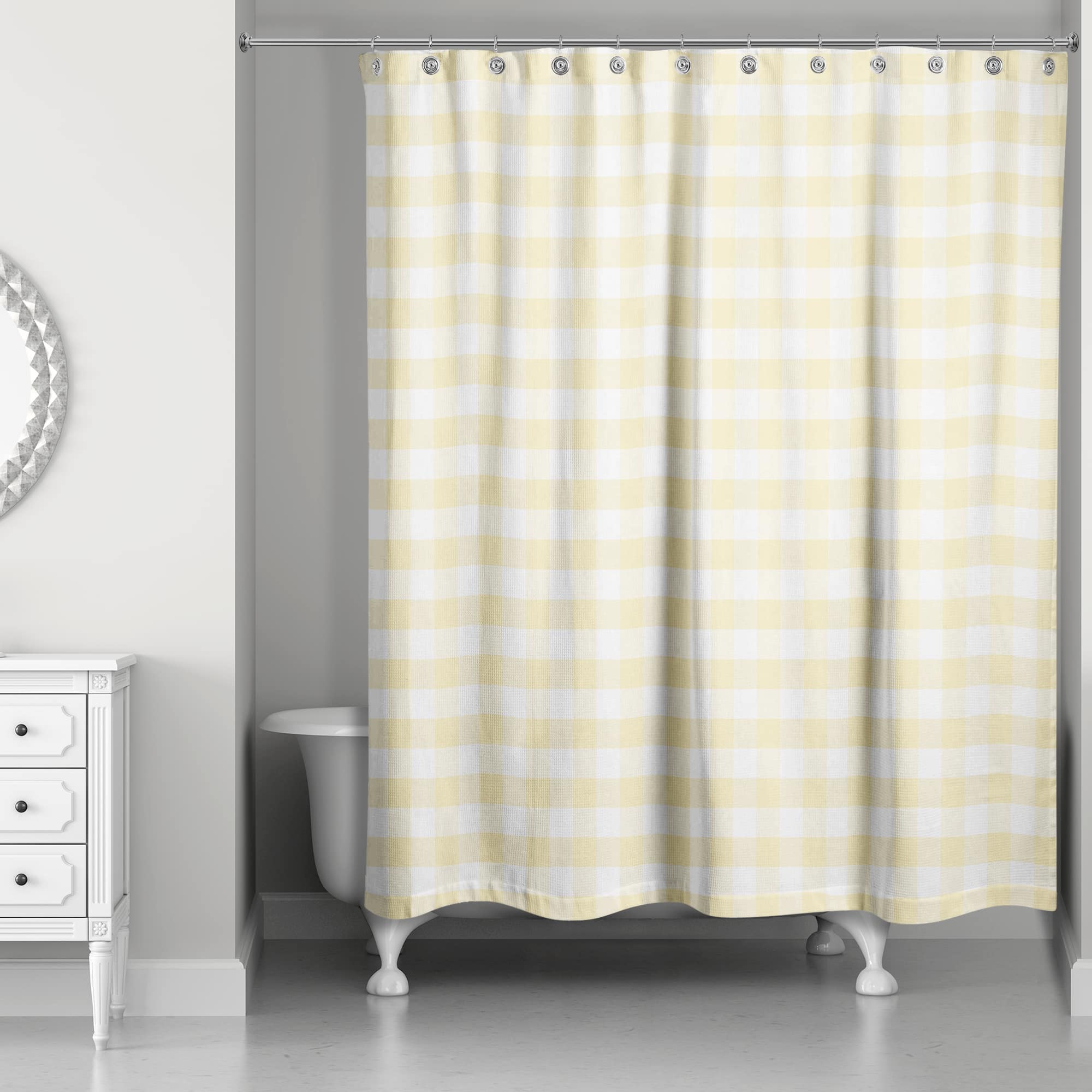 Yellow Buffalo Check 71" x 74" Shower Curtain