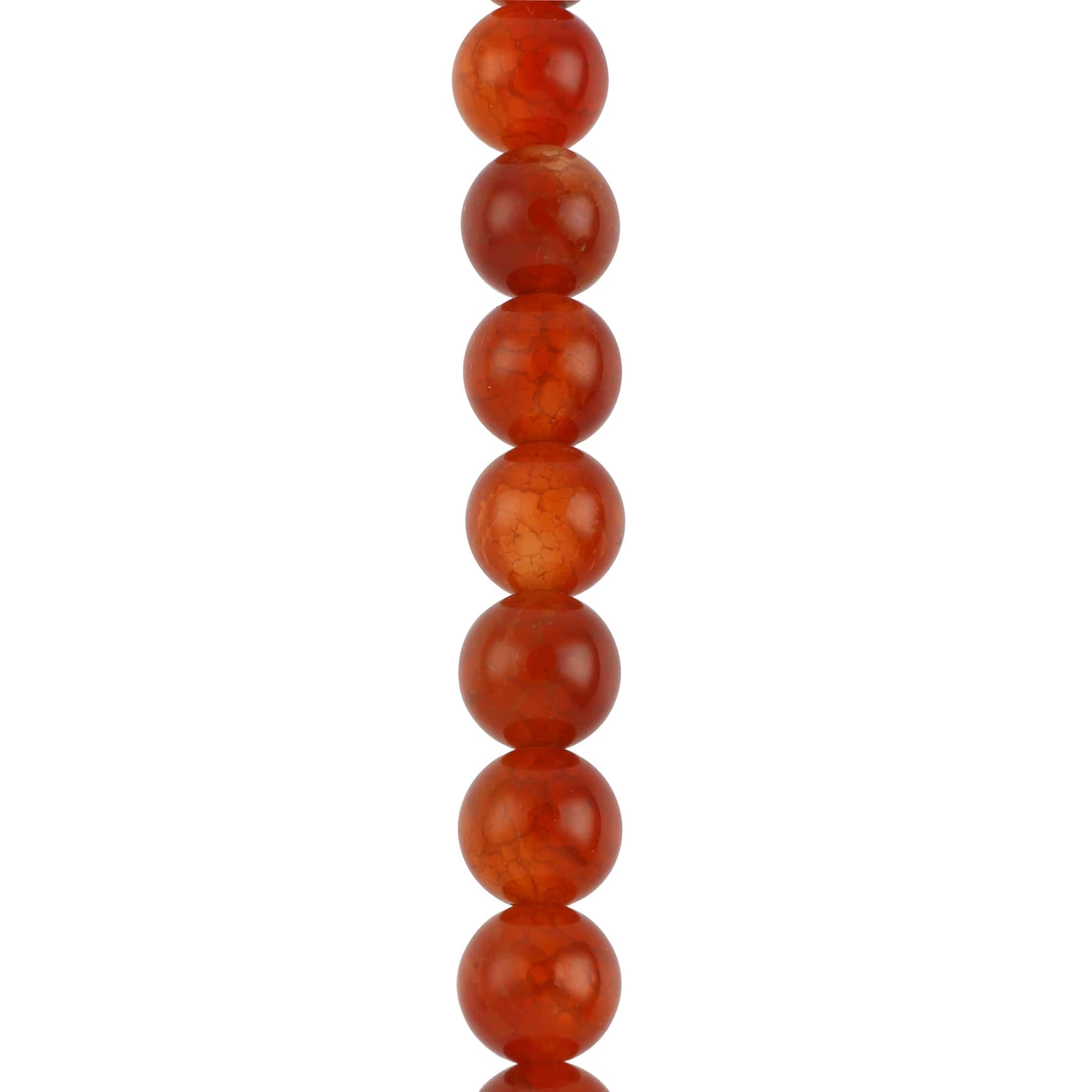 12 Pack: Amber Fire Agate Round Beads by Bead Landing™