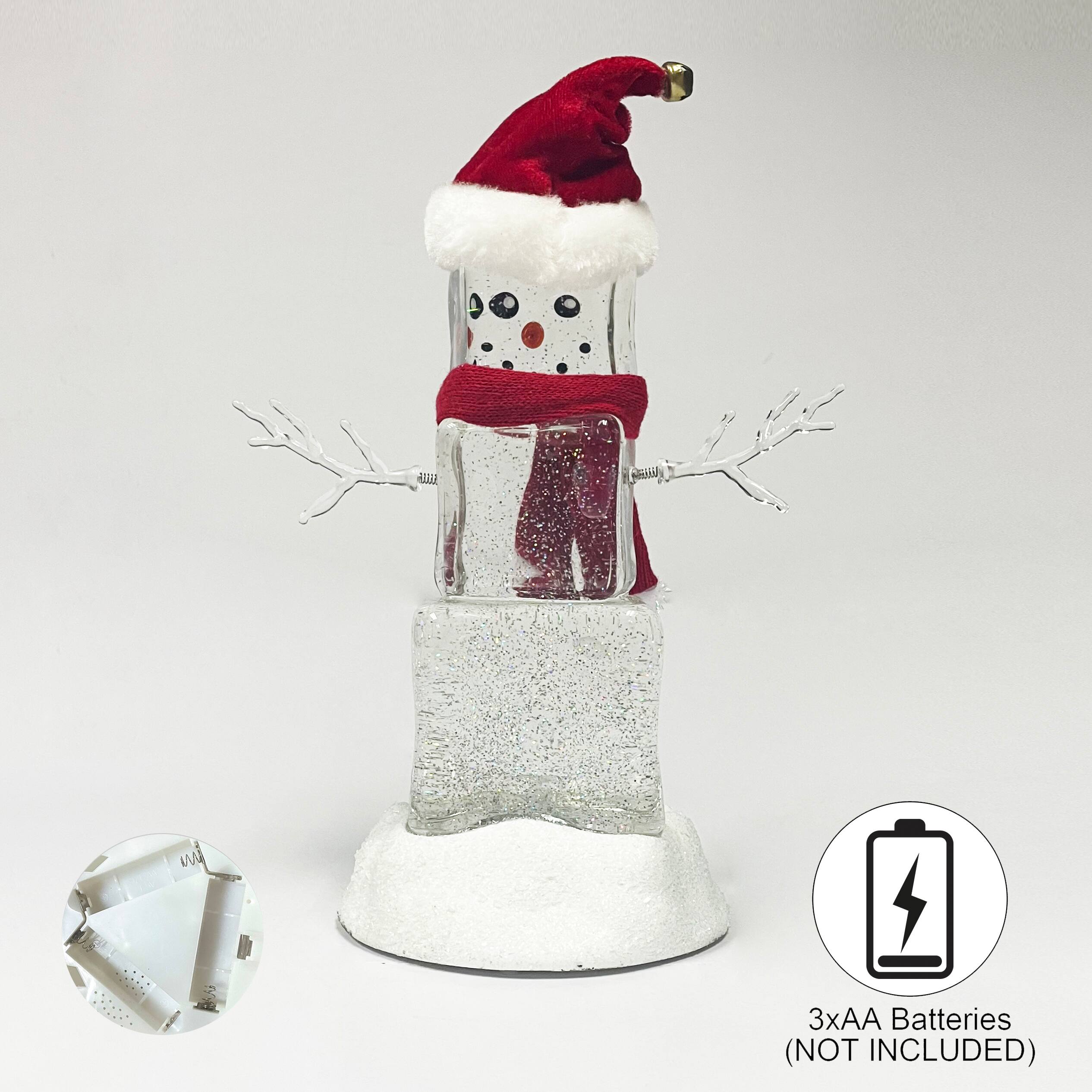 Moments in Time 11.3" Acrylic Ice Cube Snowman Décor