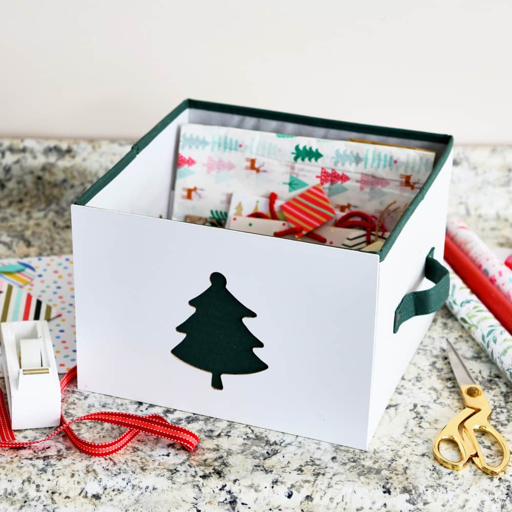 Household Essentials Holiday Green Tree Storage Box