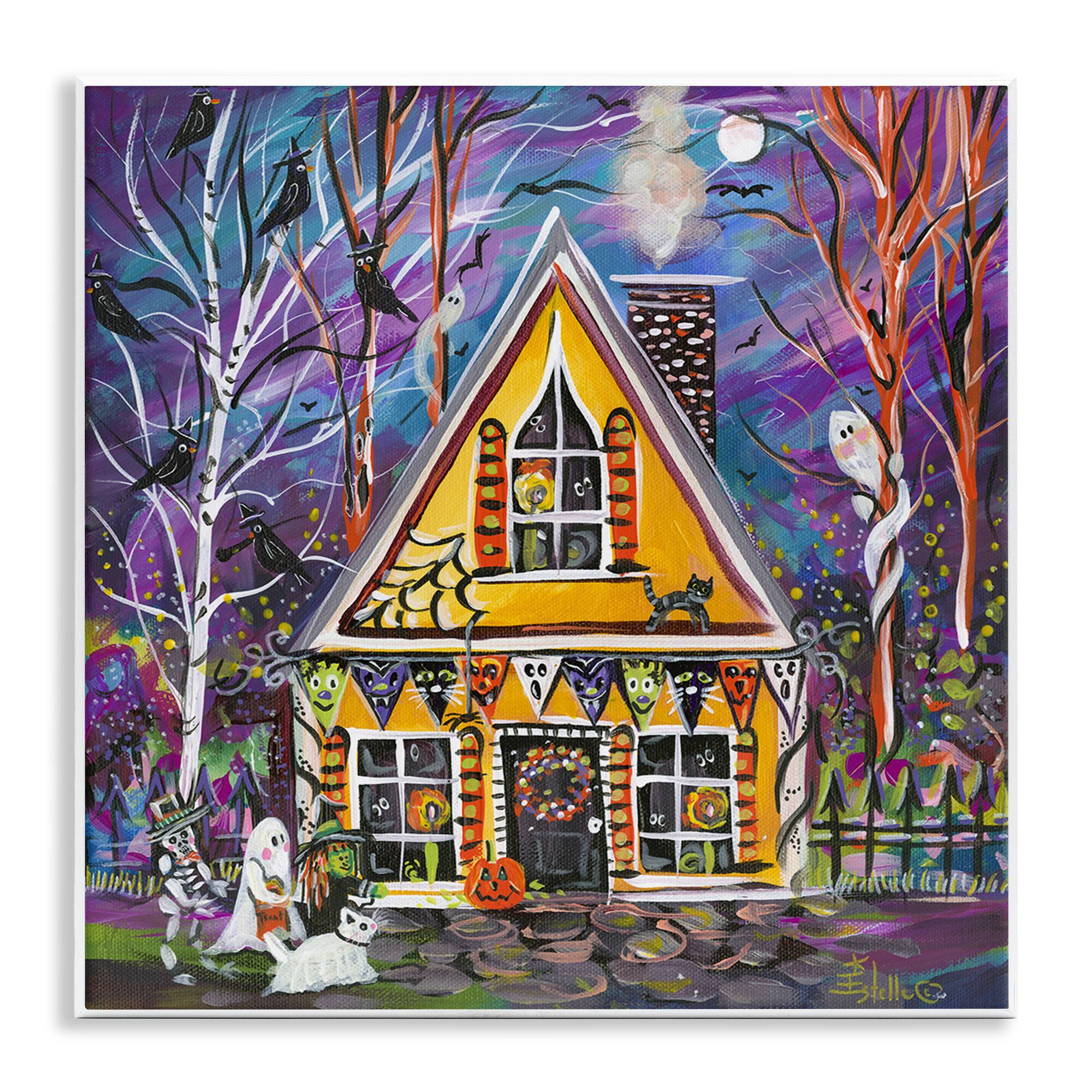 Michaels, Stupell Industries 12 "x 12" Halloween Costume Party House Wall Plaque – Category: Halloween Wall Decor