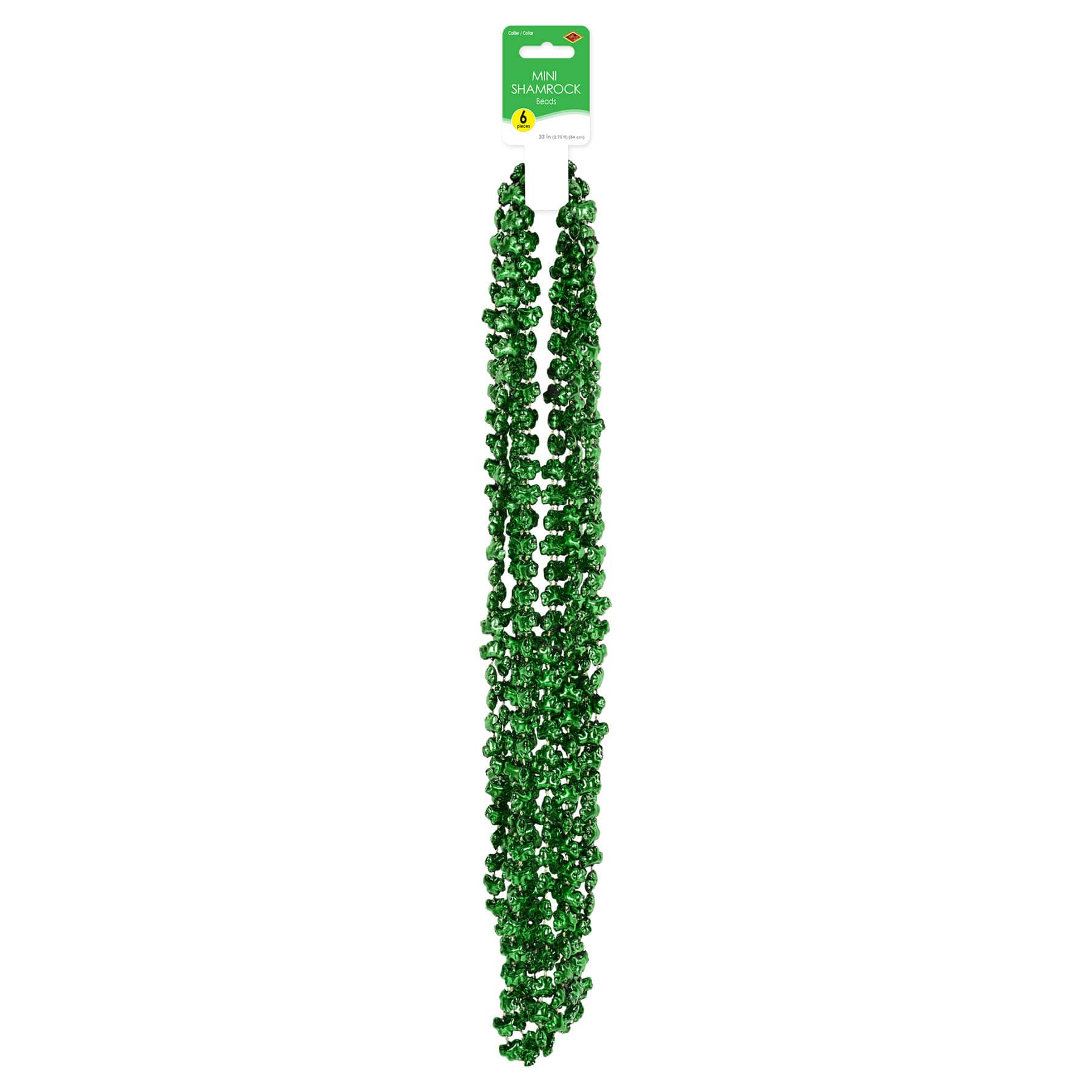 Beistle 33" Mini Shamrock Beads, 2 Packs of 6