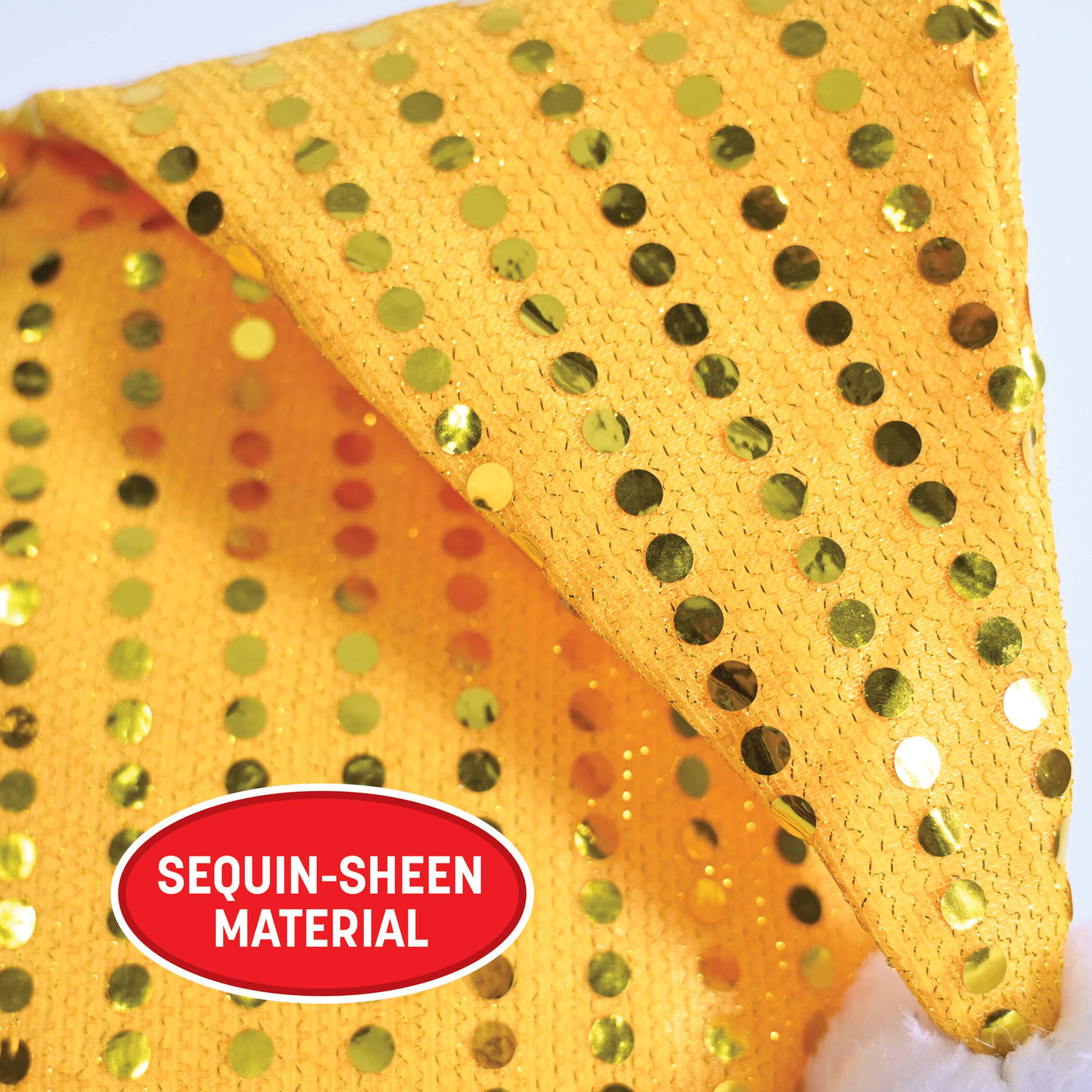 Besitle Gold Sequin Sheen Santa Hats, 2ct.