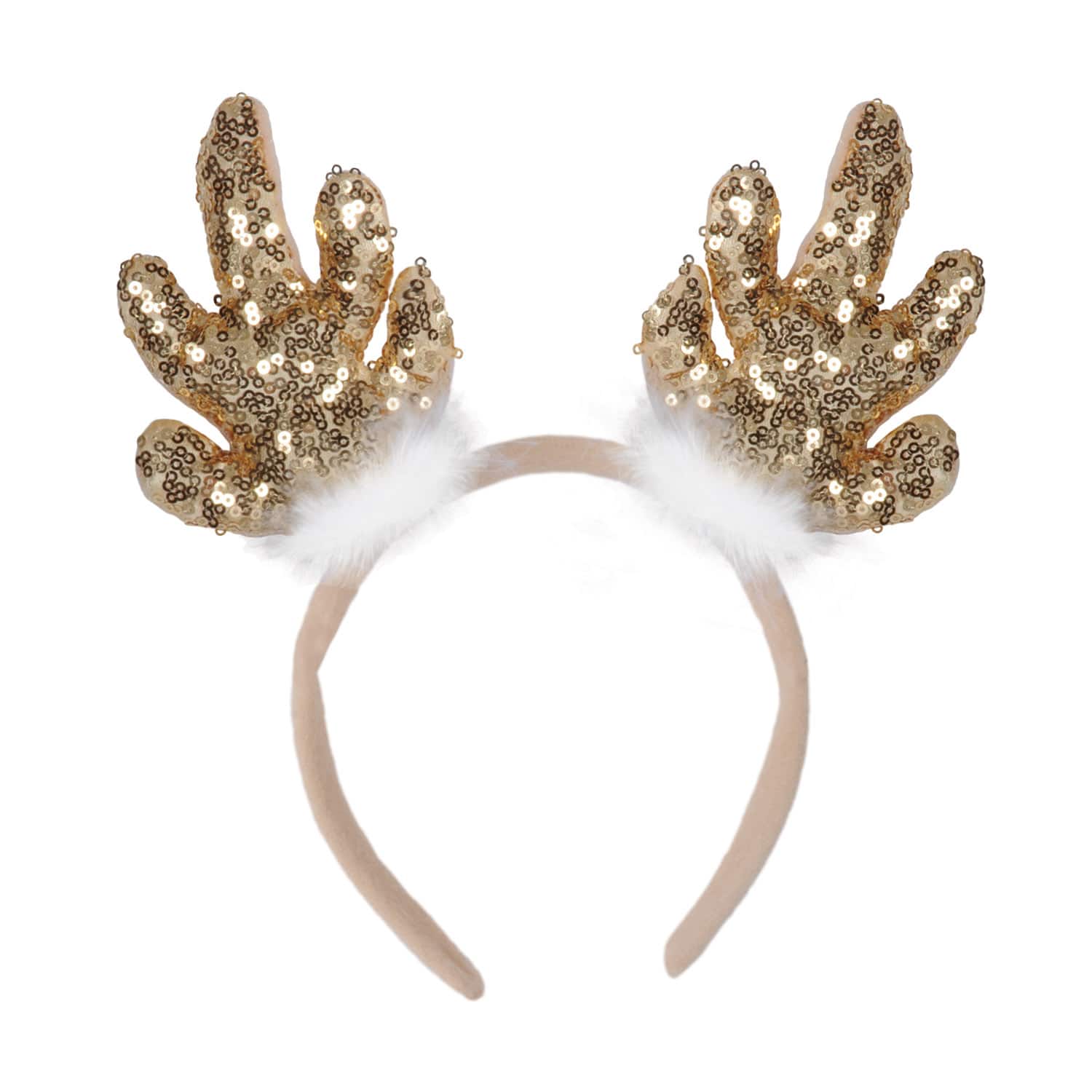 Beistle Gold Sequined Reindeer Antlers, 2ct.