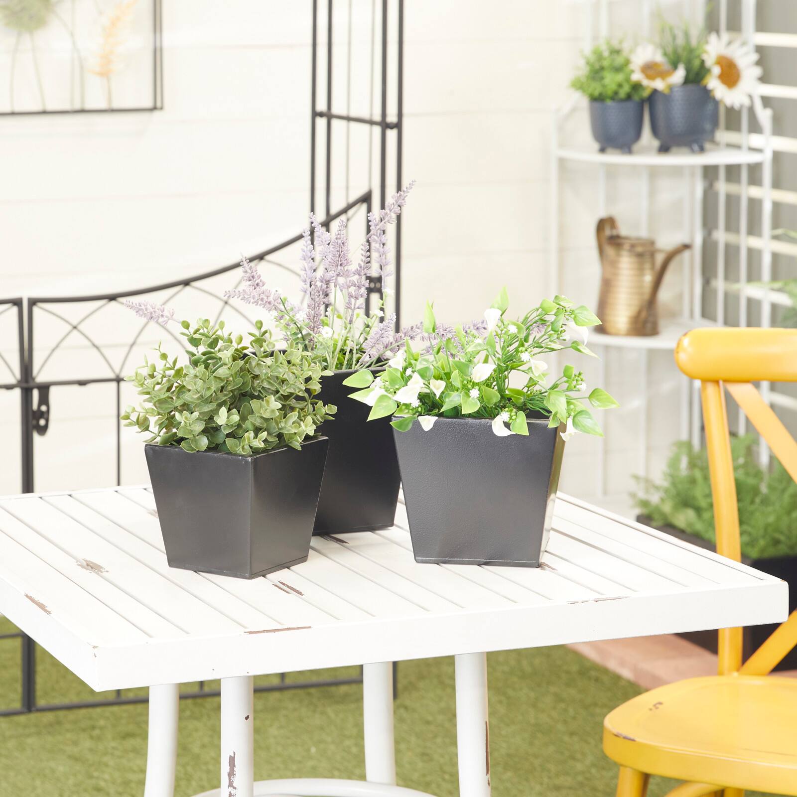 Grey Modern Planter, Set of 3" 8", 6", 5"