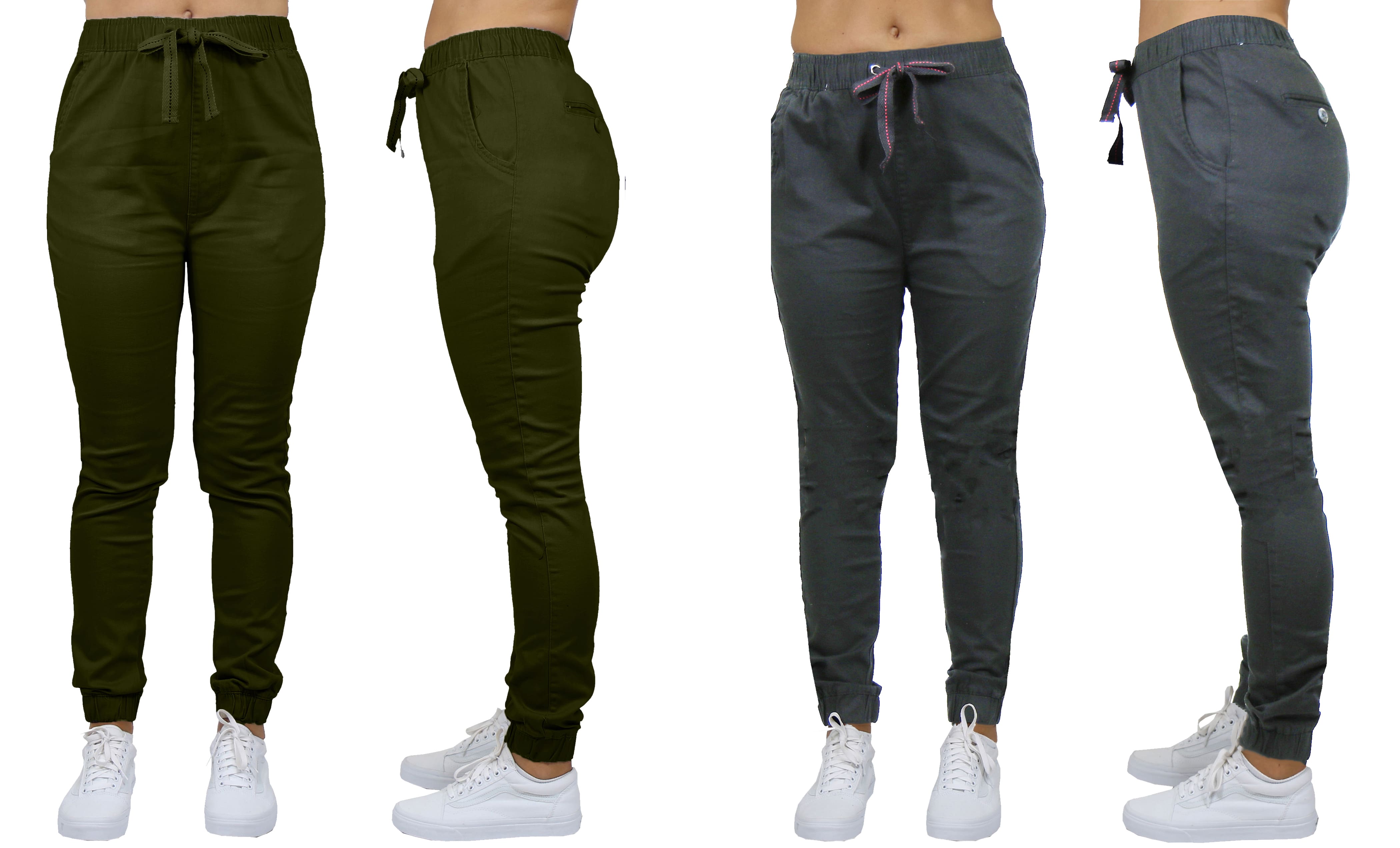 Galaxy By Harvic Loose Fit Stretch Twill Women's Joggers 2 Pack