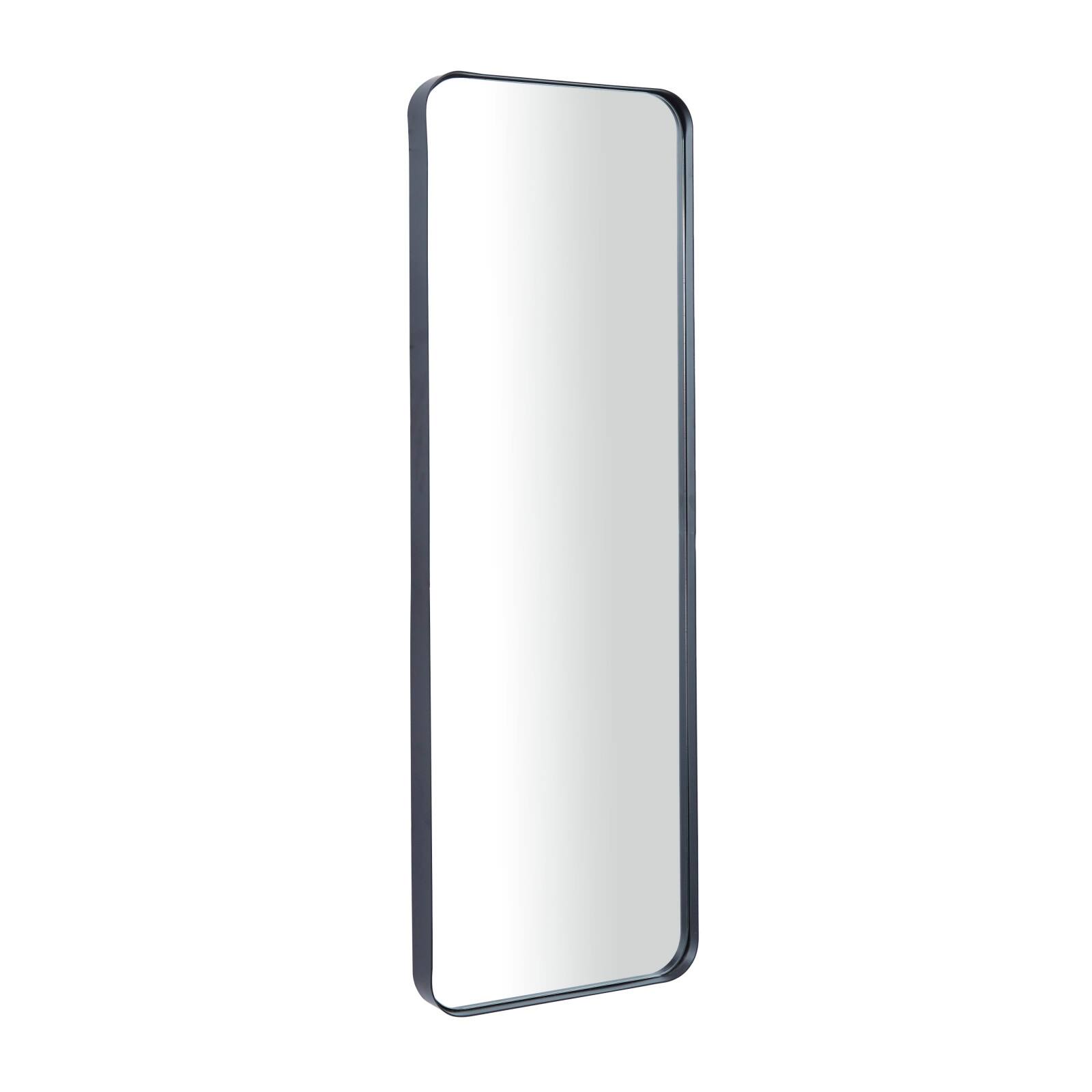 Black Metal Wall Mirror with Thin Frame 12" x 2" x 36"
