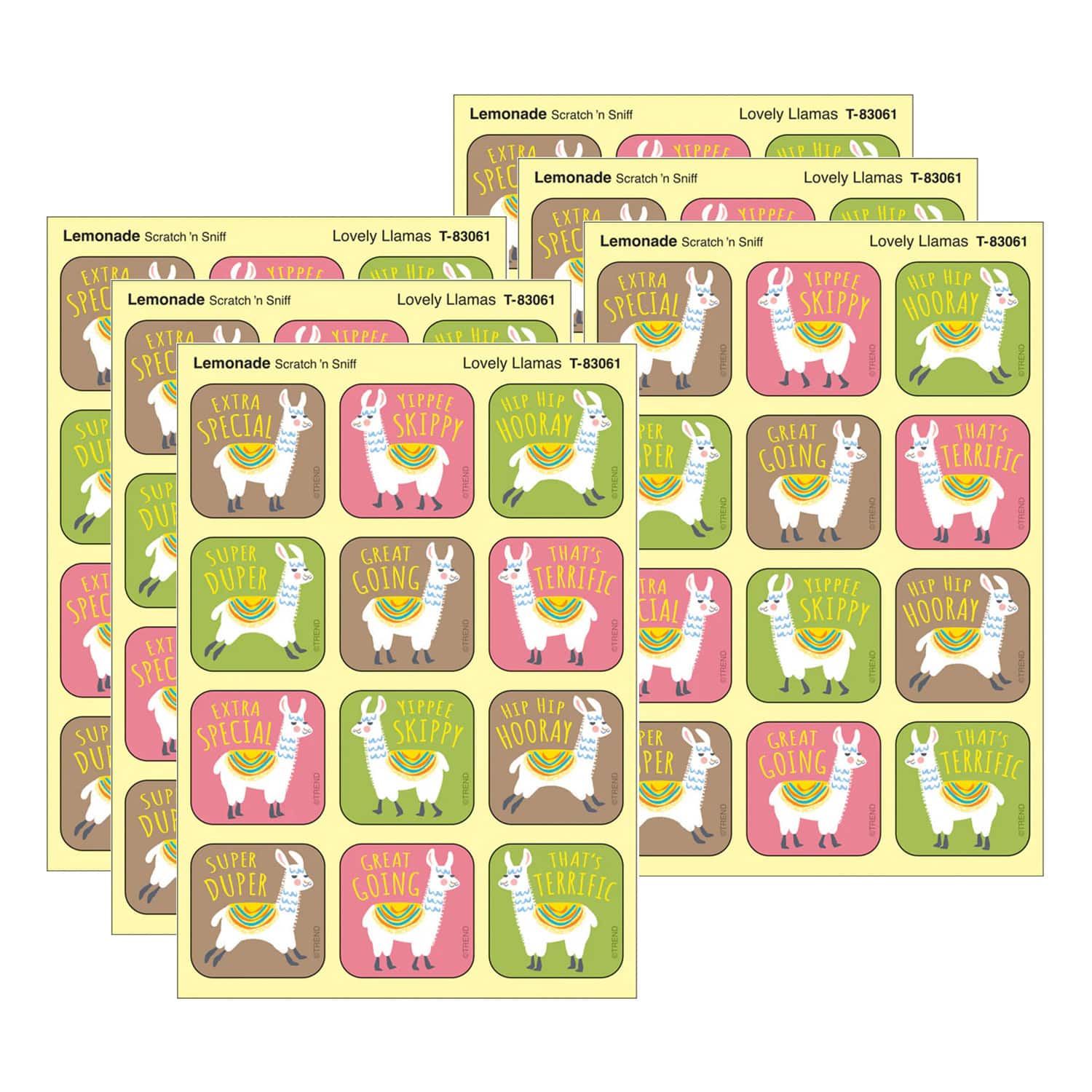 TREND Enterprises® Lovely Llamas, Lemonade Scent Scratch 'n Sniff Stinky Stickers®, 48 Per Pack, 6 Packs total of 288