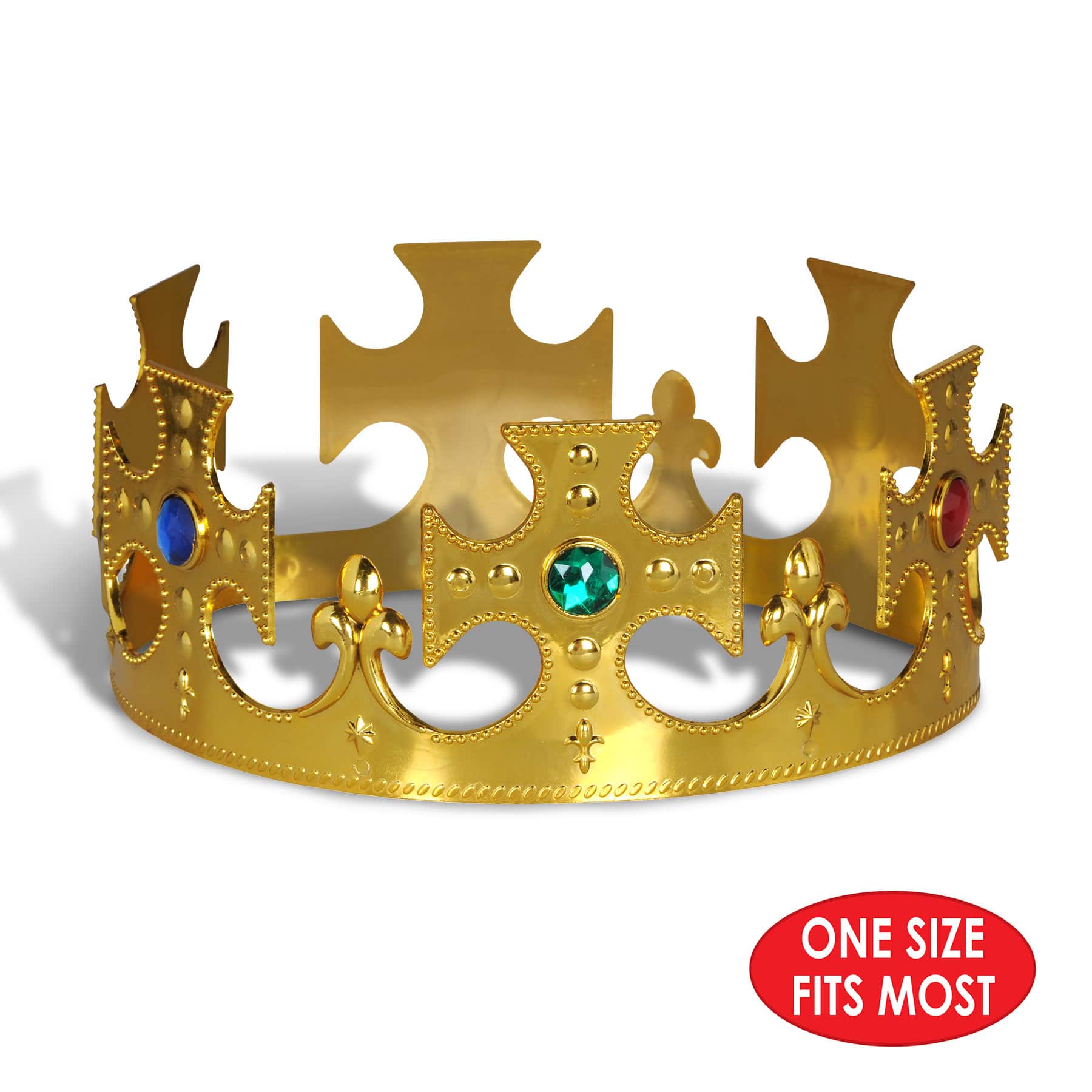 Beistle Gold Jeweled King's Plastic Crowns, 2ct.