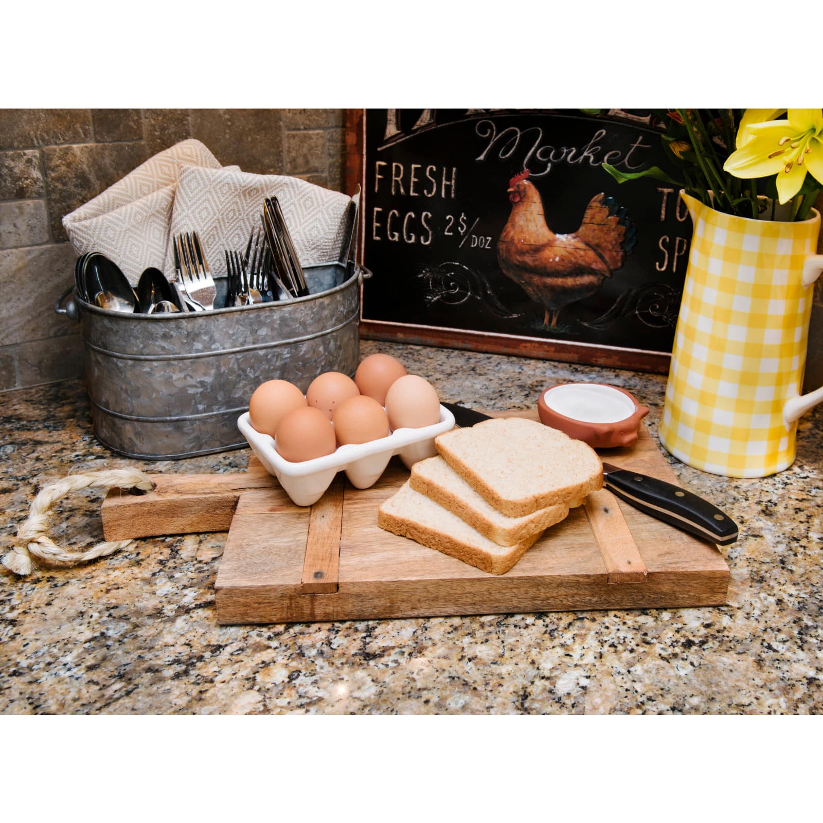 Hello Honey® 18" Mango Wood Cheese Board with Rope on Handle