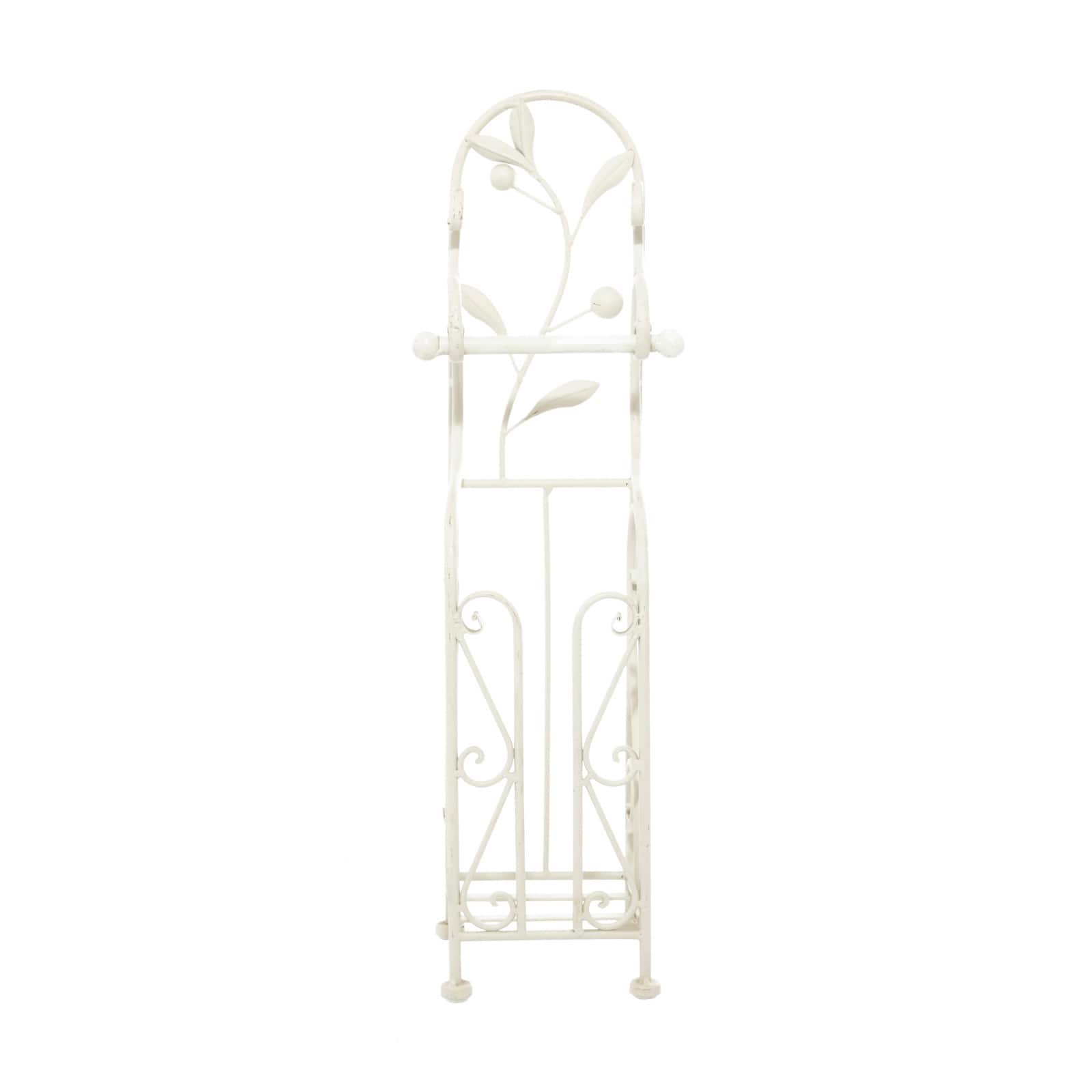 24" Cream Iron Traditional Toilet Paper Towel Holder