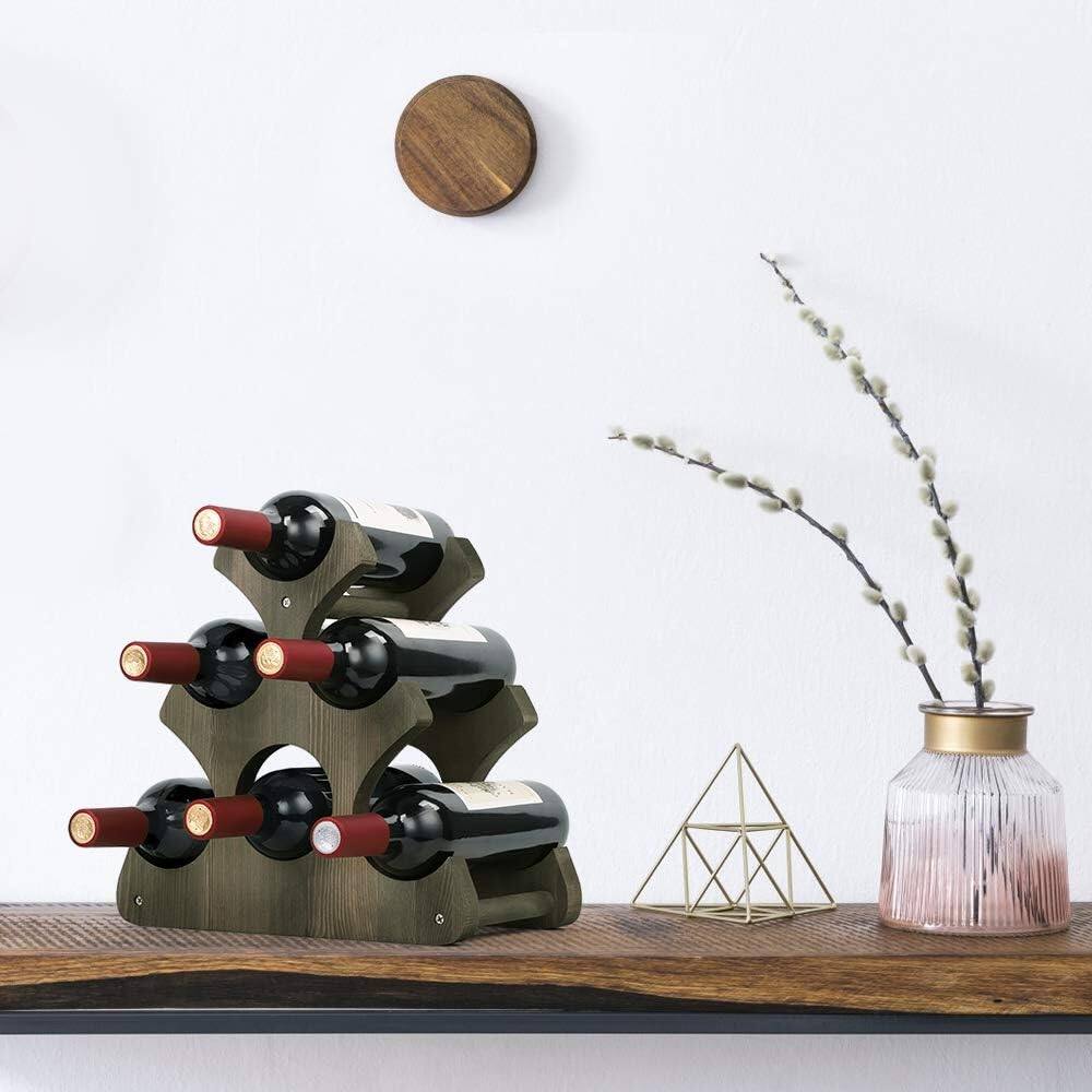 NEX™ 16" Countertop 6-Bottle Wood Wine Rack