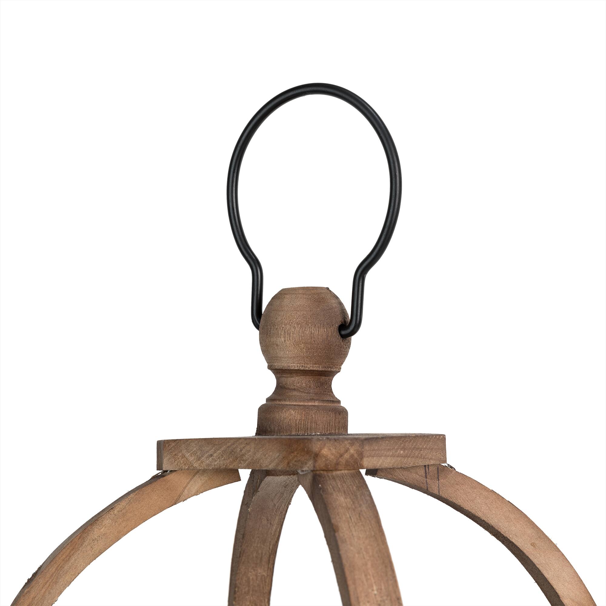 Glitzhome® Farmhouse Natural Wooden Church Window Frame Lanterns, 2ct.