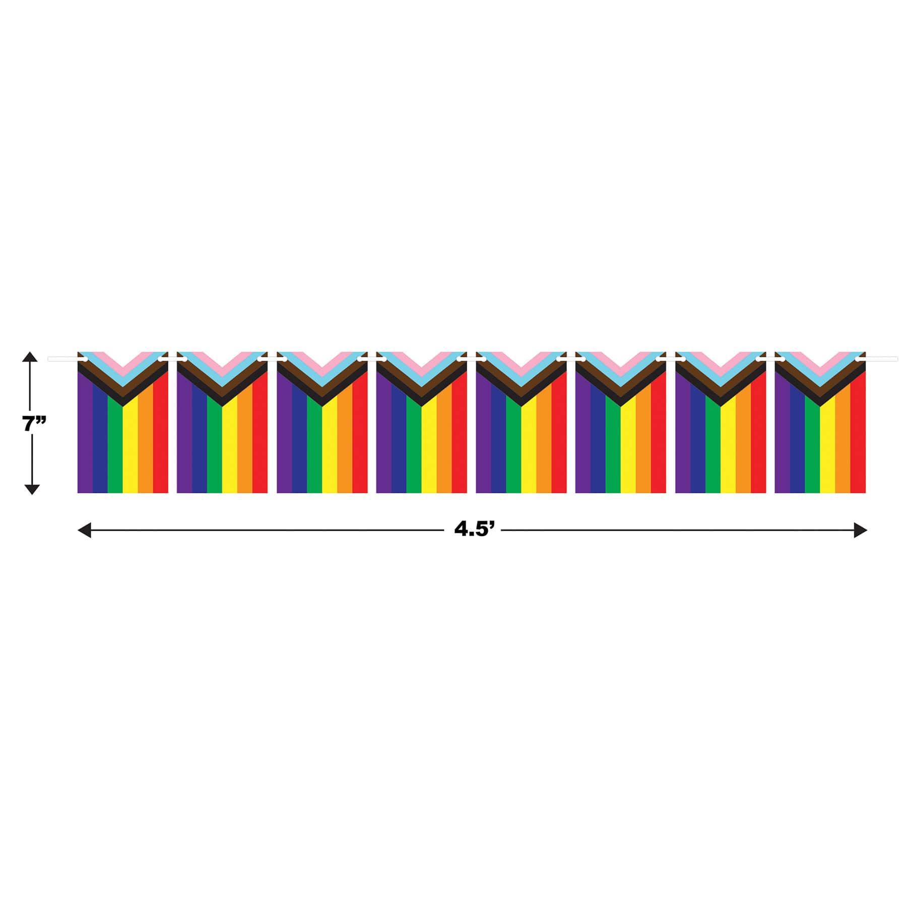 Beistle 4.5ft. Pride Flag Pennant Streamers, 2ct.