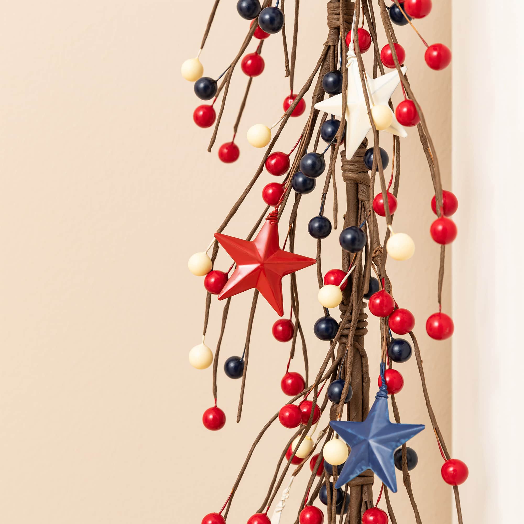 Glitzhome® 6ft. Patriotic Americana Stars & Berry Garland