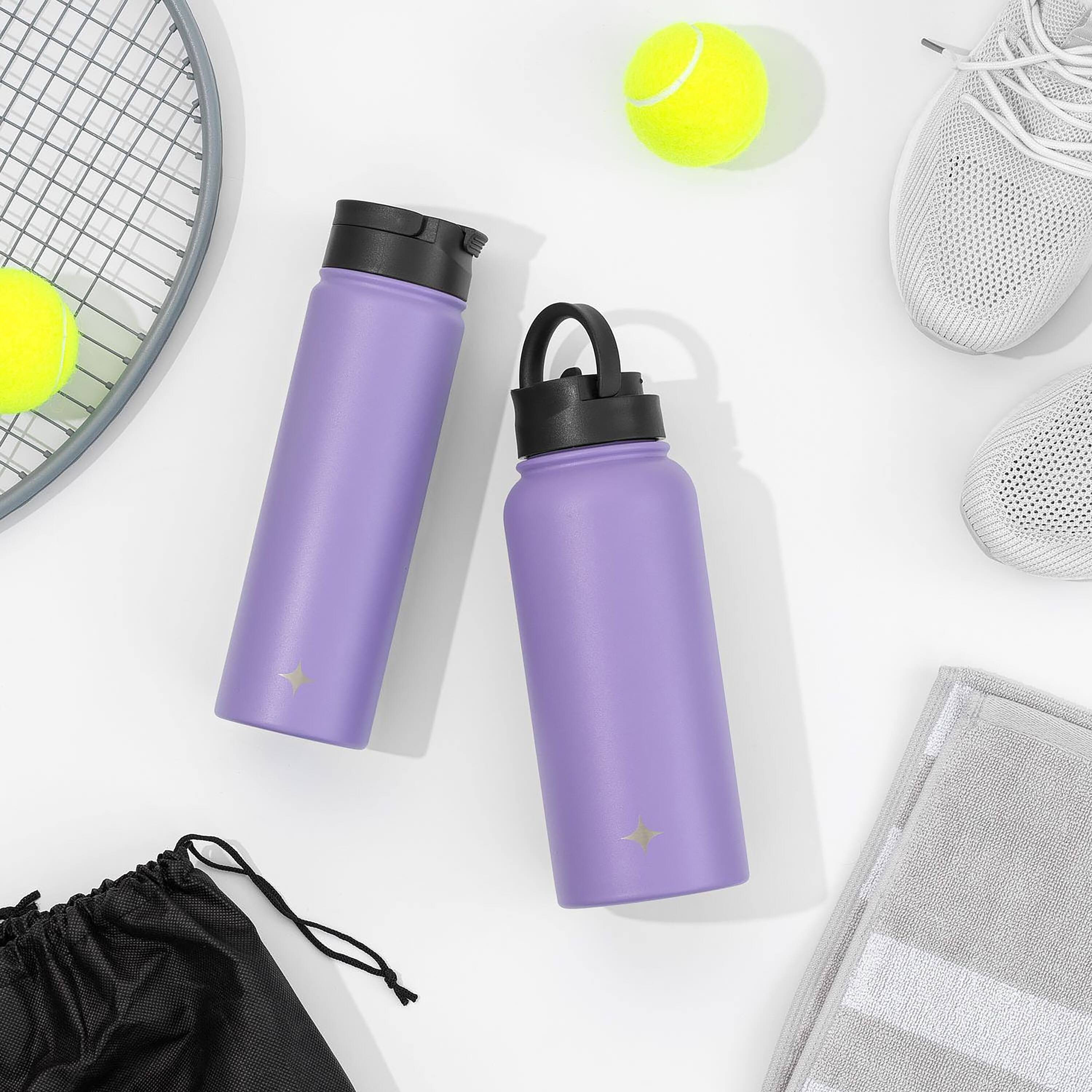 JoyJolt® 22oz. Triple Insulated Water Bottle with Flip Lid & Sport Straw Lid