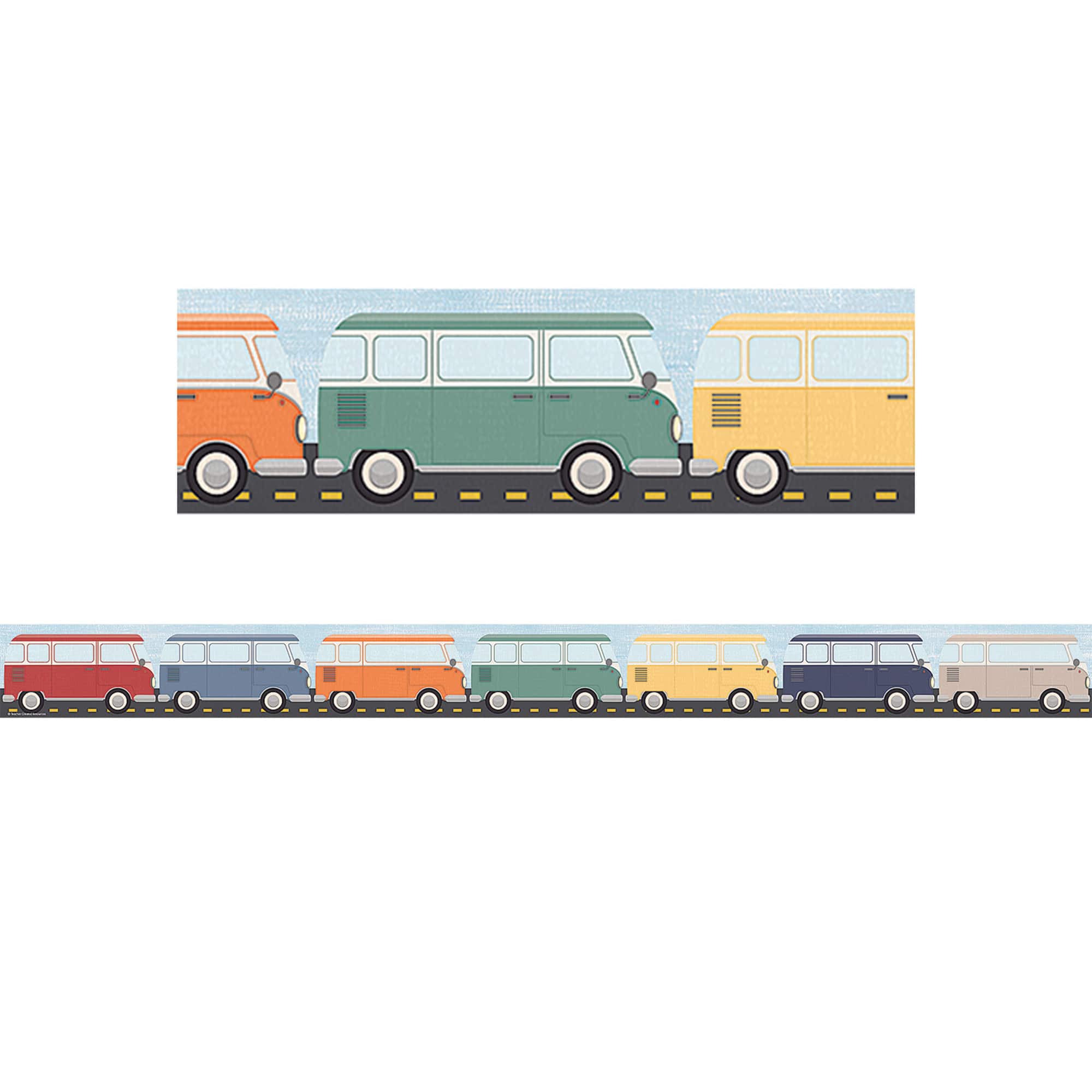 Teacher Created Resources® 3" x 35ft. Road Trip Camper Vans Straight Border Trim, 6 Packs of 12